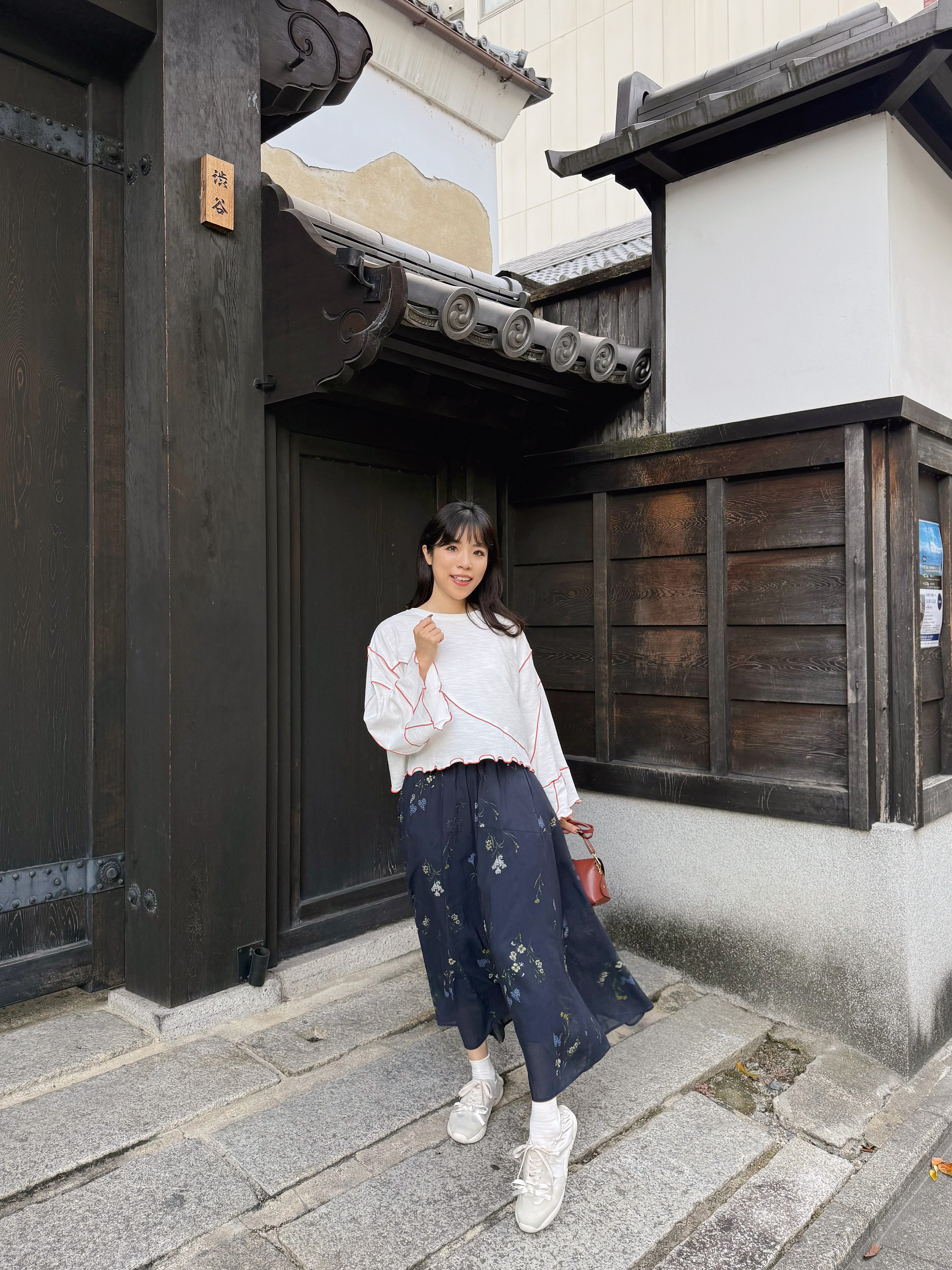 2種長度•印花有袋雪紡半身裙