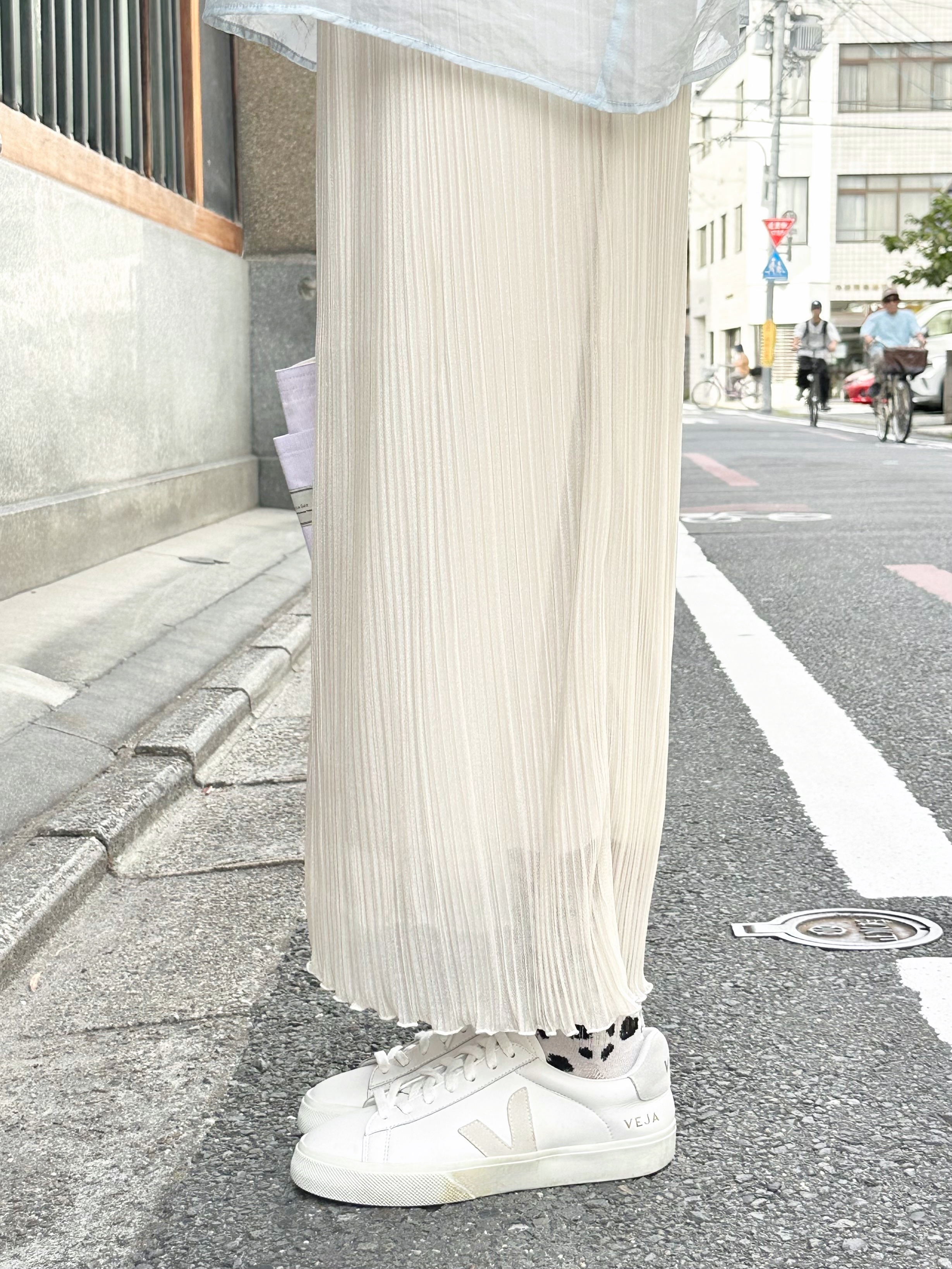 百摺薄雪紡淨色Pencil Skirt