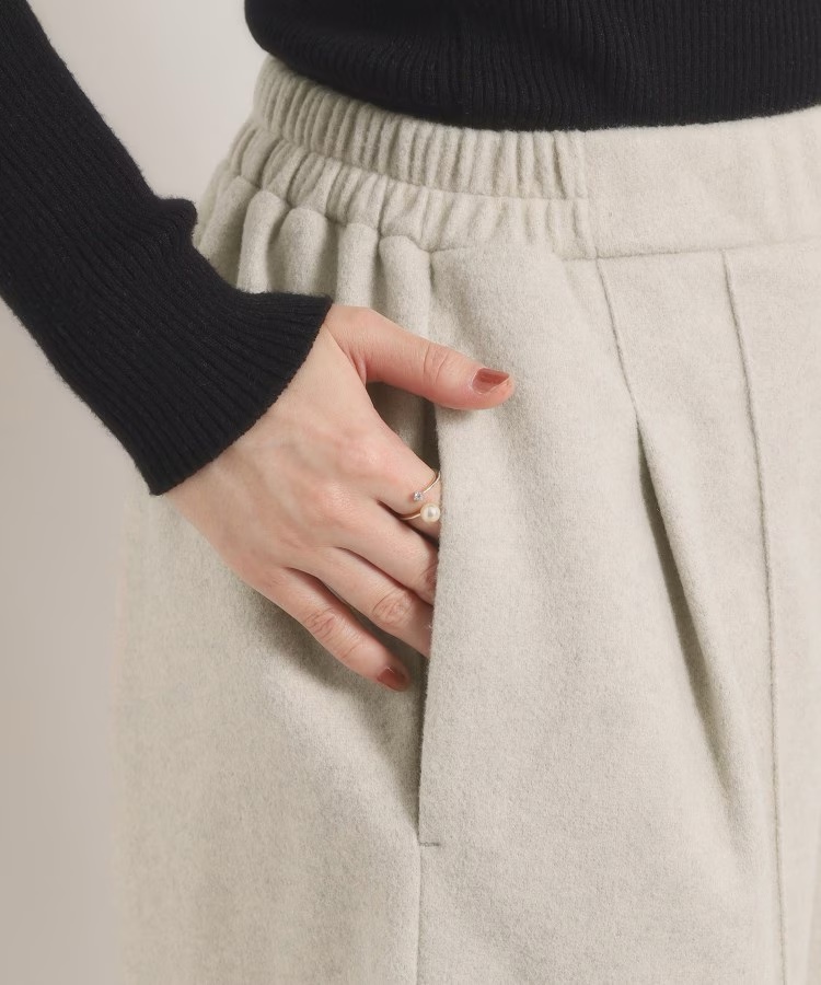 3色•淨色絨及膝長褲