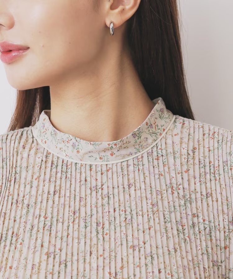 3色•百褶腰帶雪紡連身裙