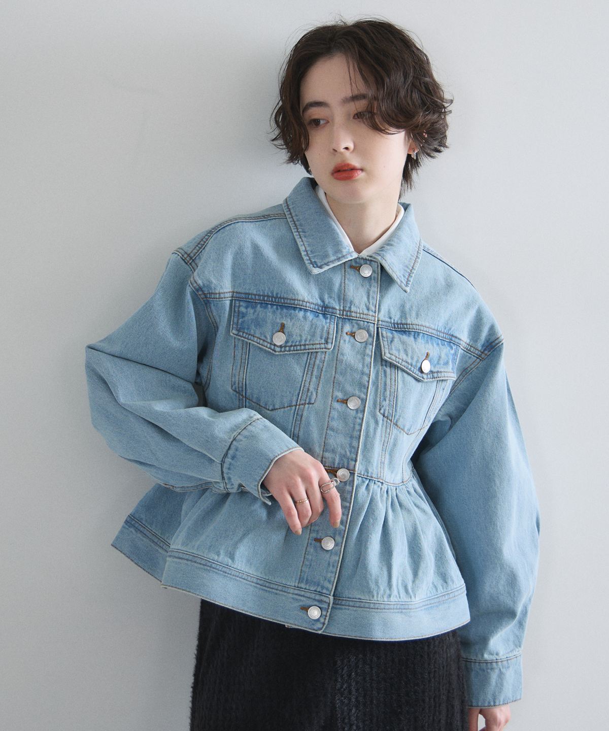 2色•傘尾牛仔外套