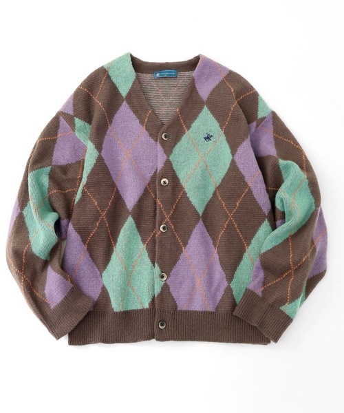 2色•拼色菱格紋Polo冷外套