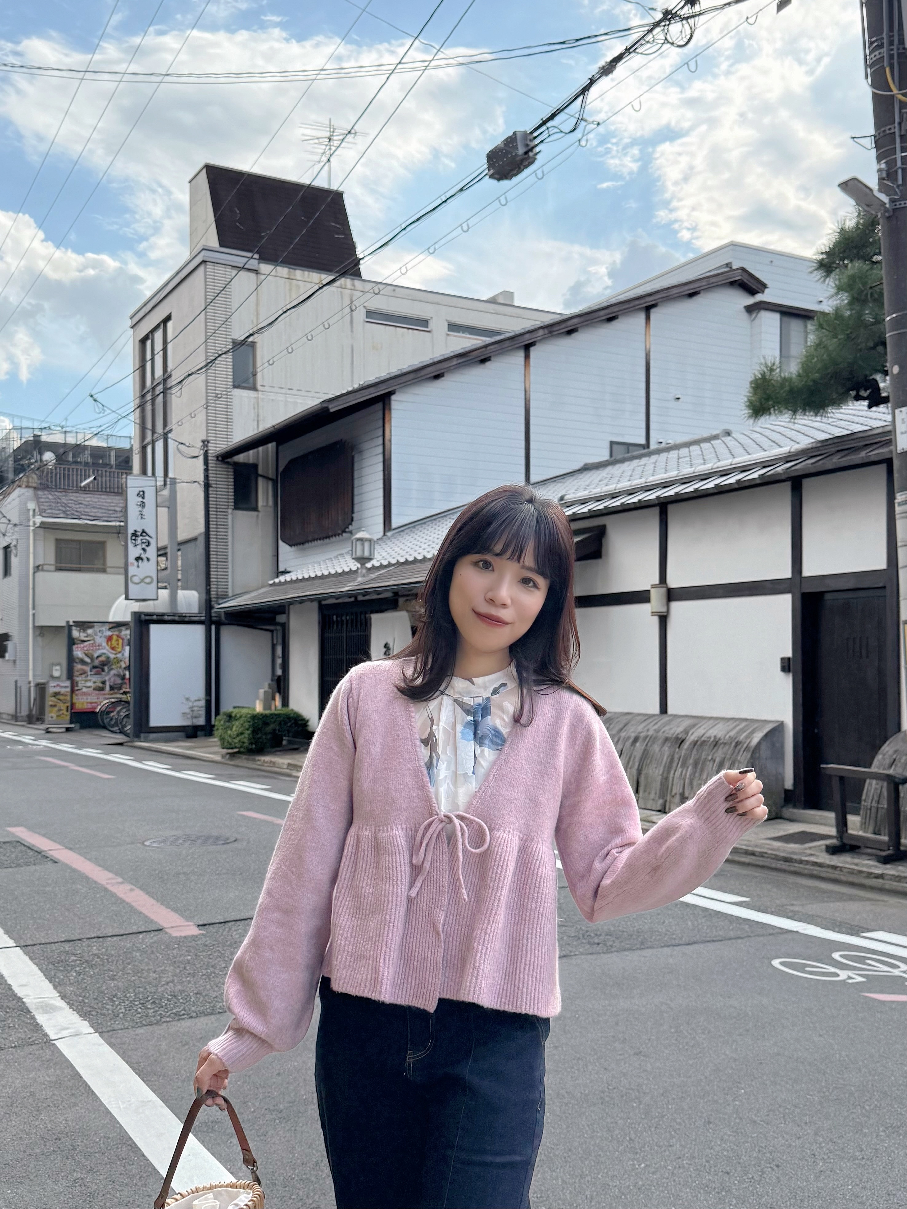 泡泡袖蝴蝶結冷外套上衣