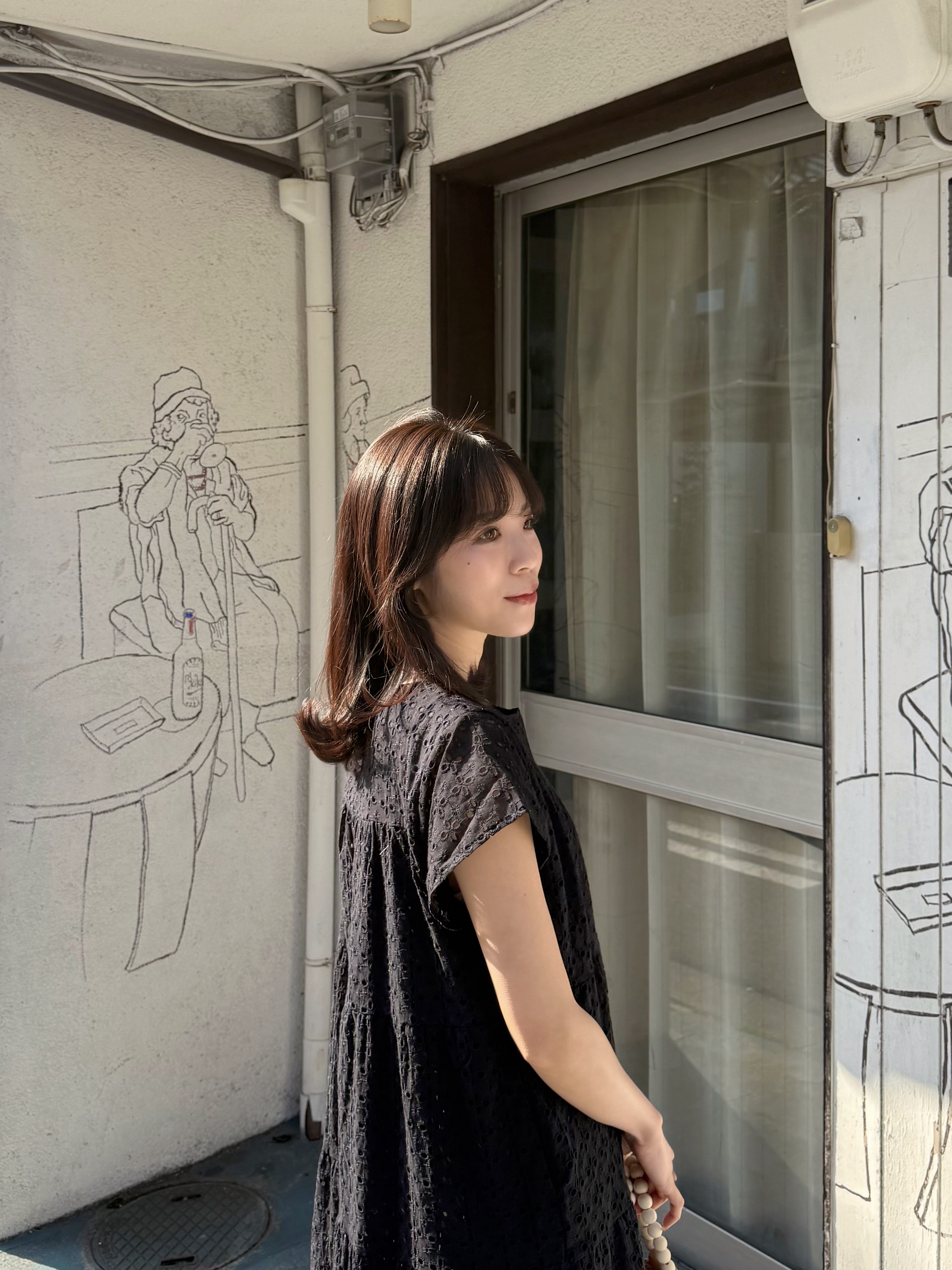 2色•刺繡鏤空純綿短袖連身裙