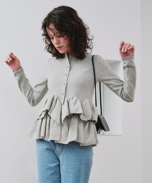 5色•波浪擺針織外套