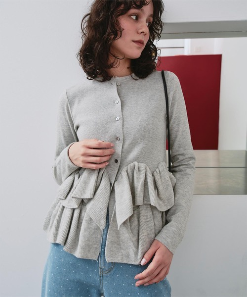 5色•波浪擺針織外套