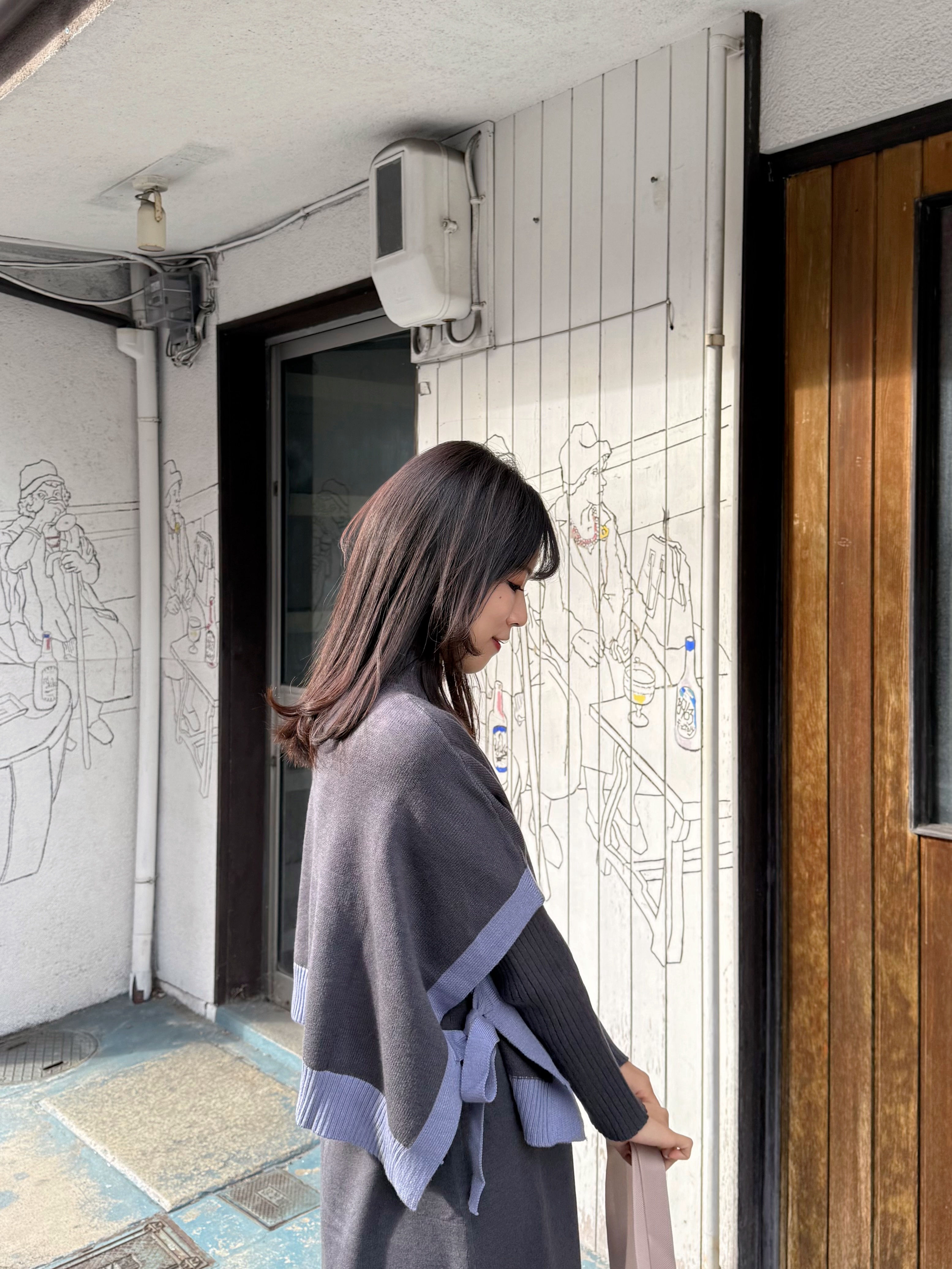 2種長度•10色•拼色斗蓬針織連身裙