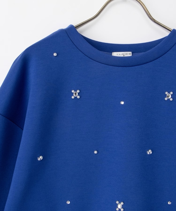 4色・S-XL・寶石裝飾圓領衛衣上衣