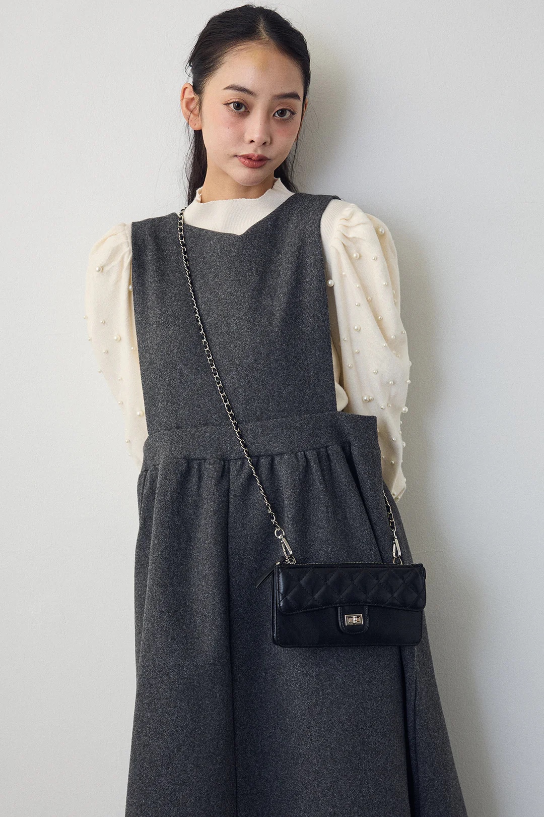 2Way前後蝴蝶結薄絨連身裙