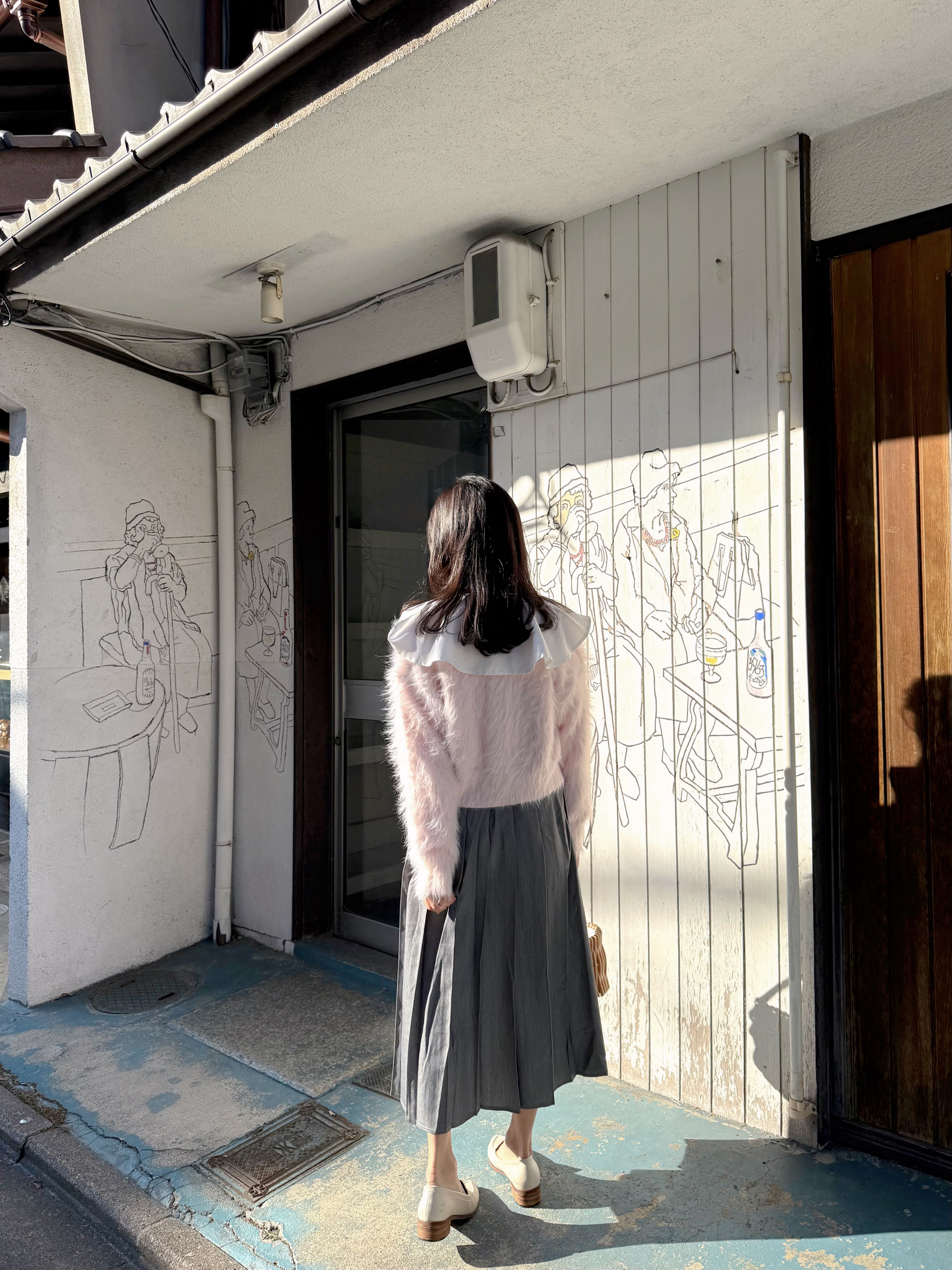 4色•毛毛淨色圓領外套