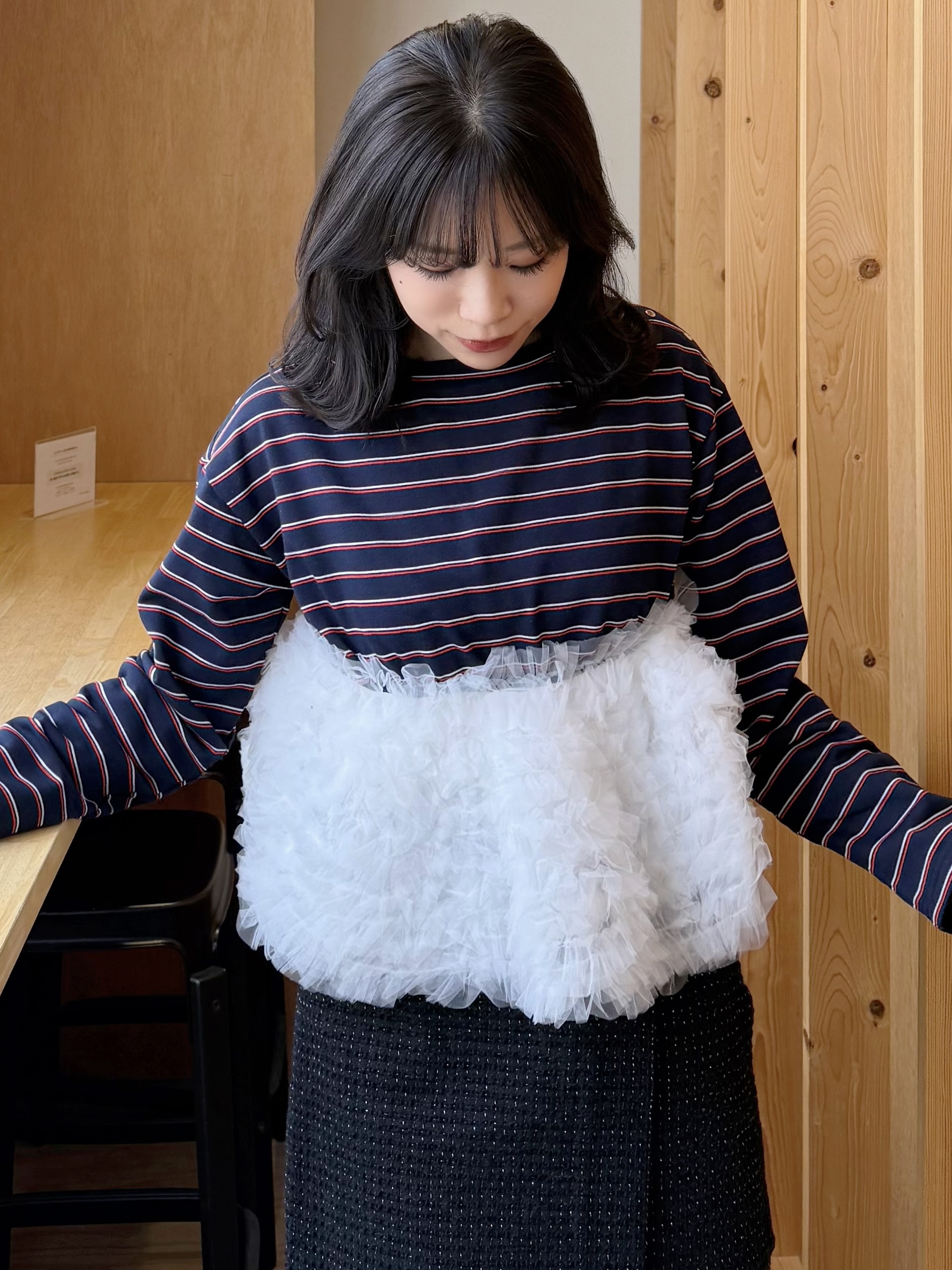 SpecialPrice•3色•紗紗間條上衣