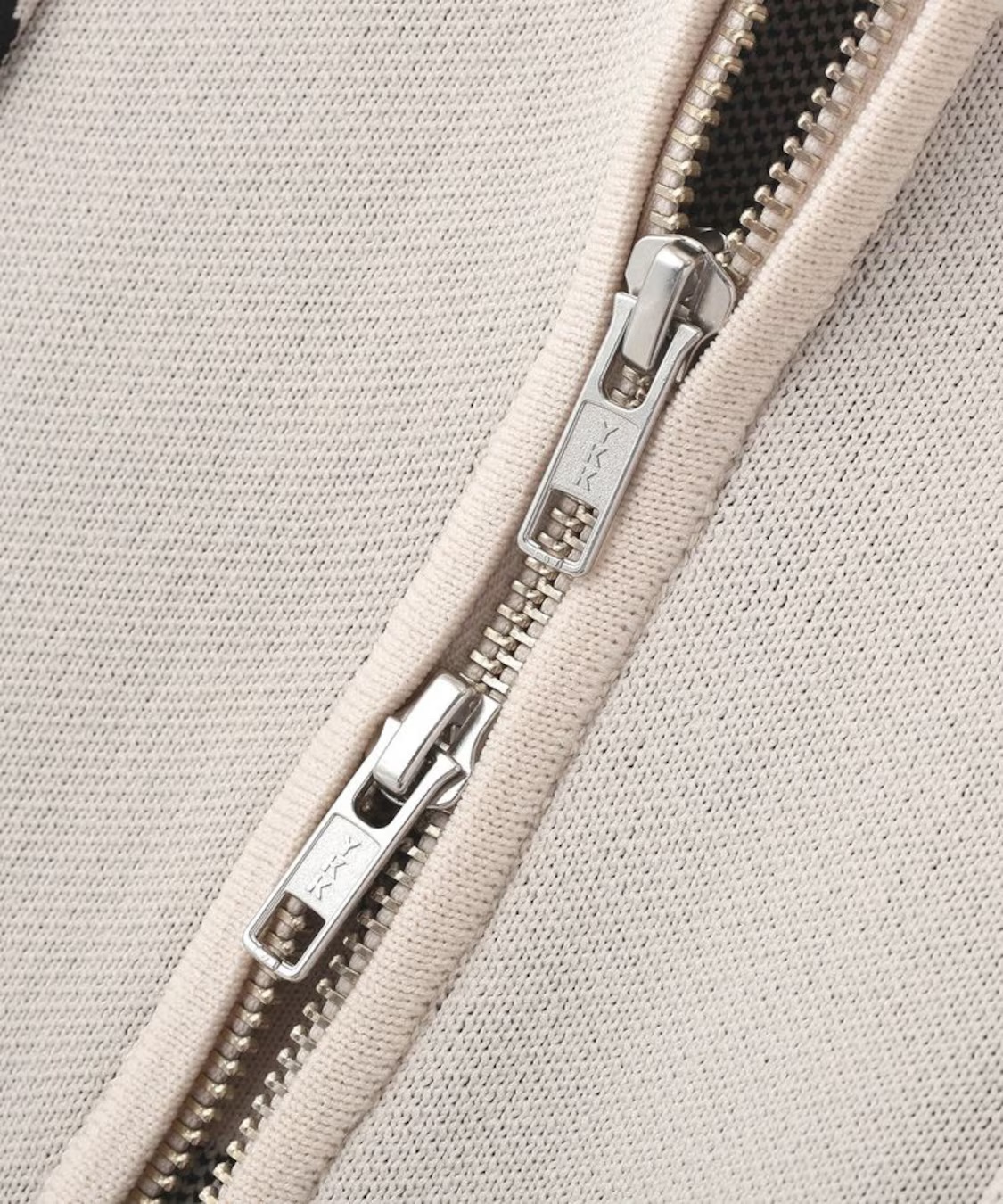 2色•波點防起毛粒針織拉鍊外套