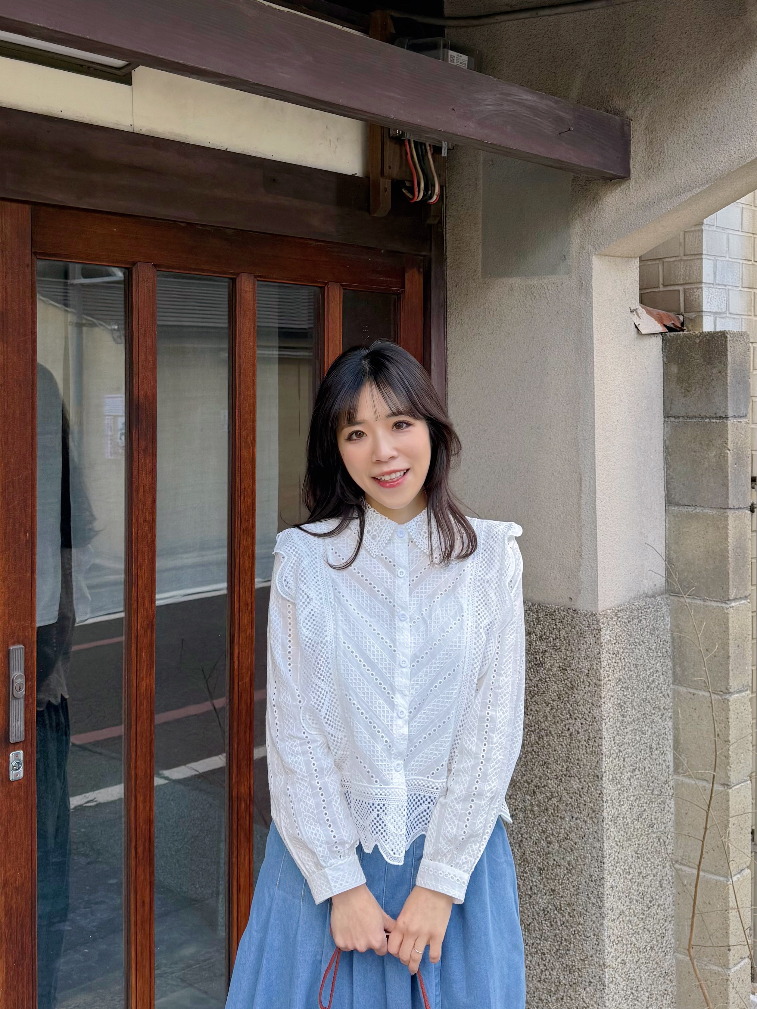 鏤空刺繡純綿恤衫