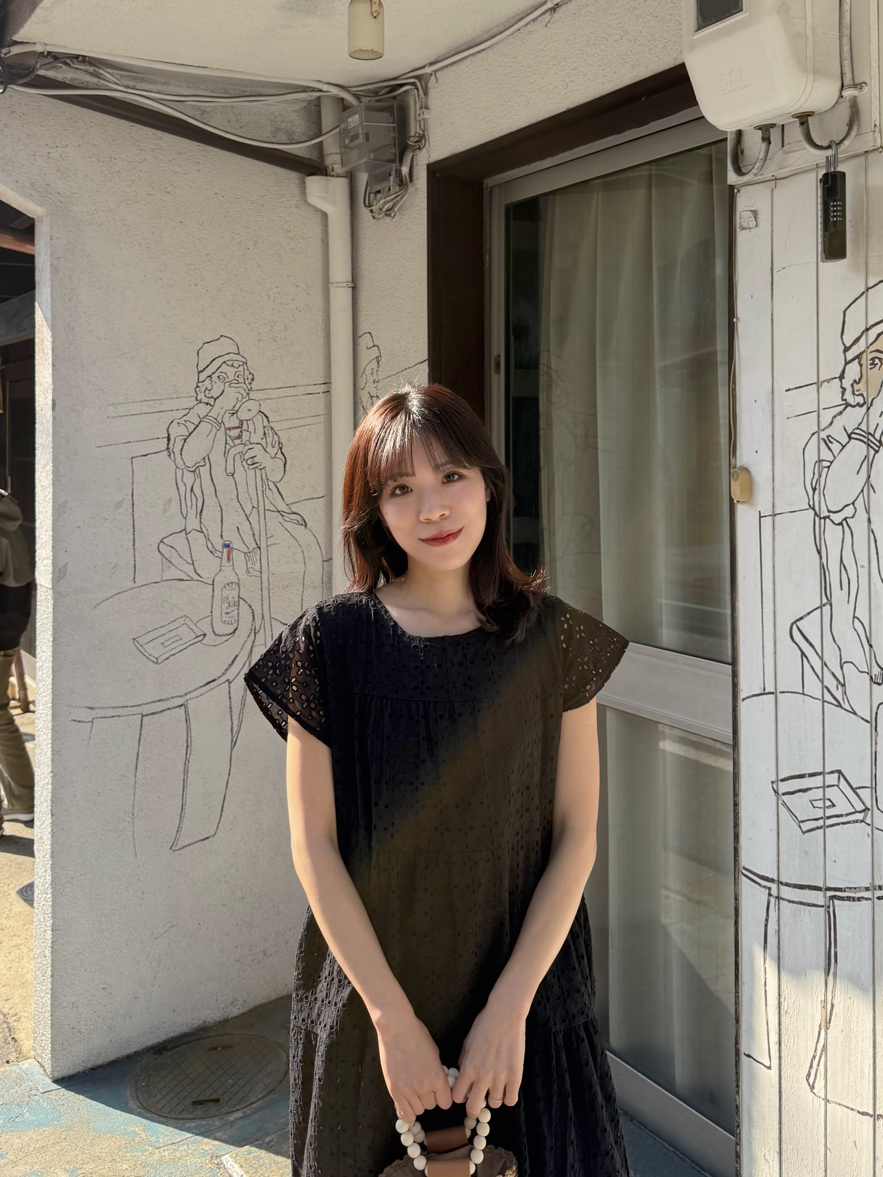 2色•刺繡鏤空純綿短袖連身裙