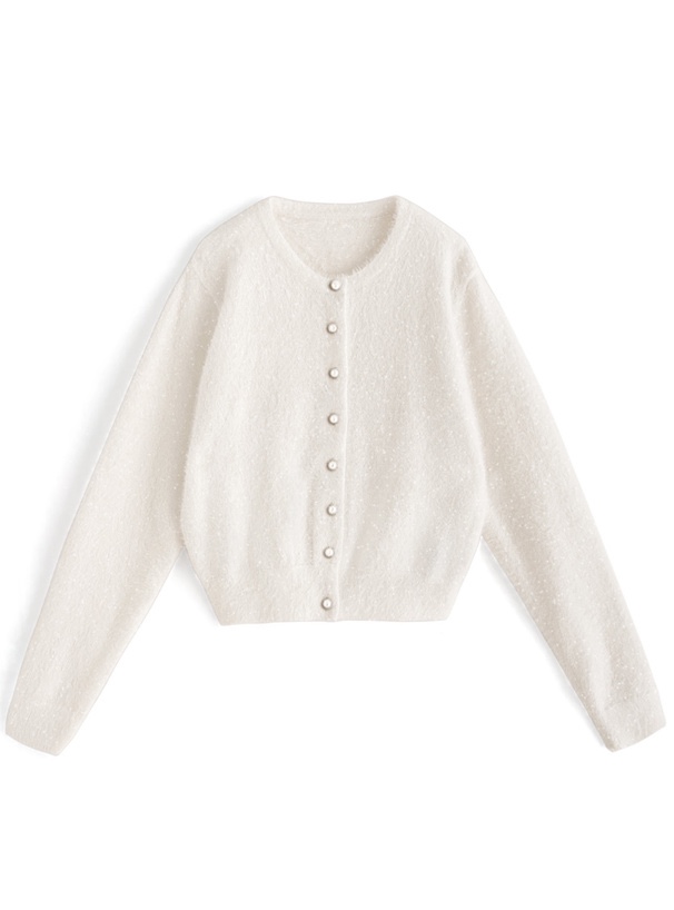 微閃薄款毛毛針織外套