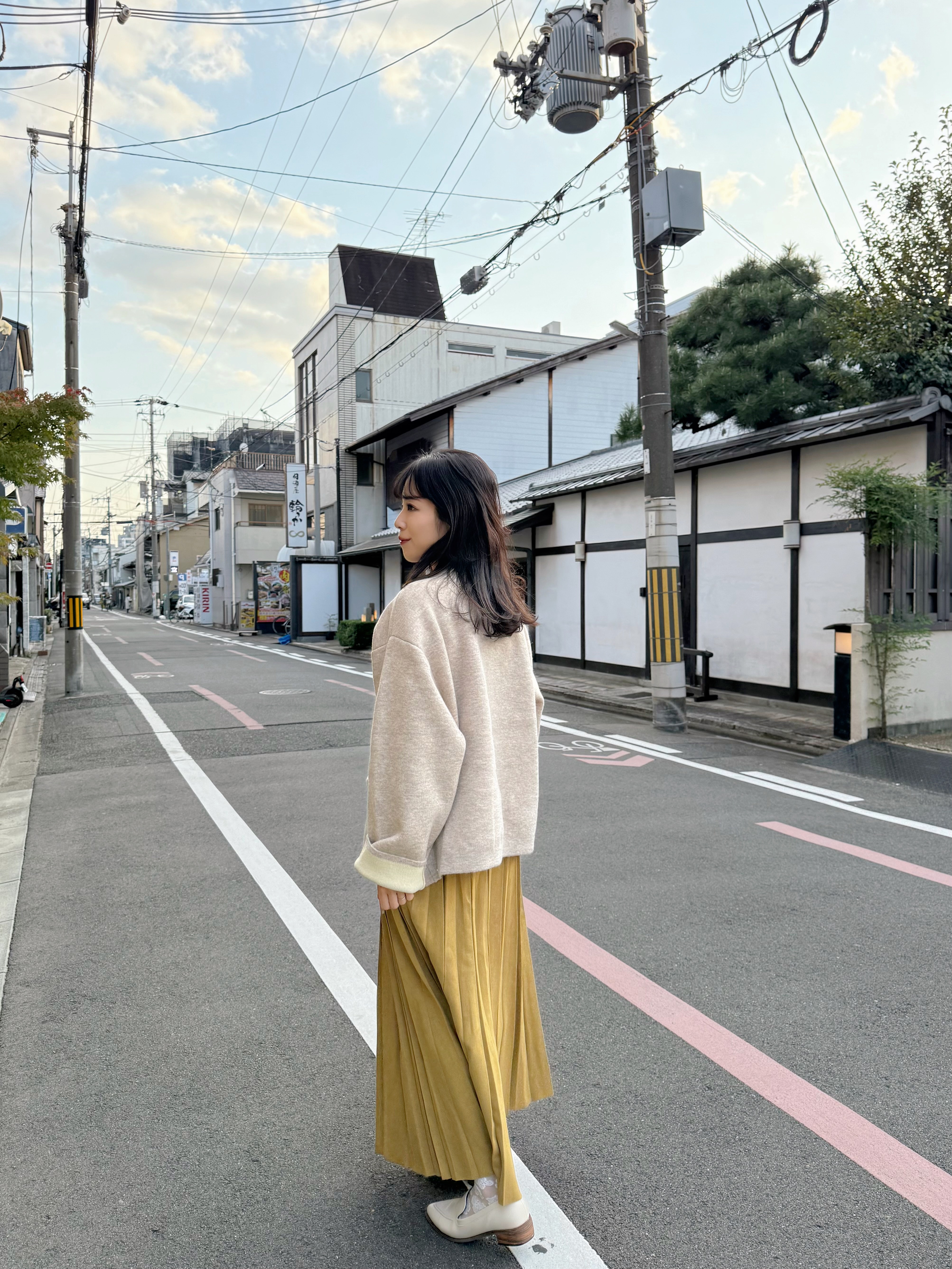 4色•拼色金扣中長款針織外套