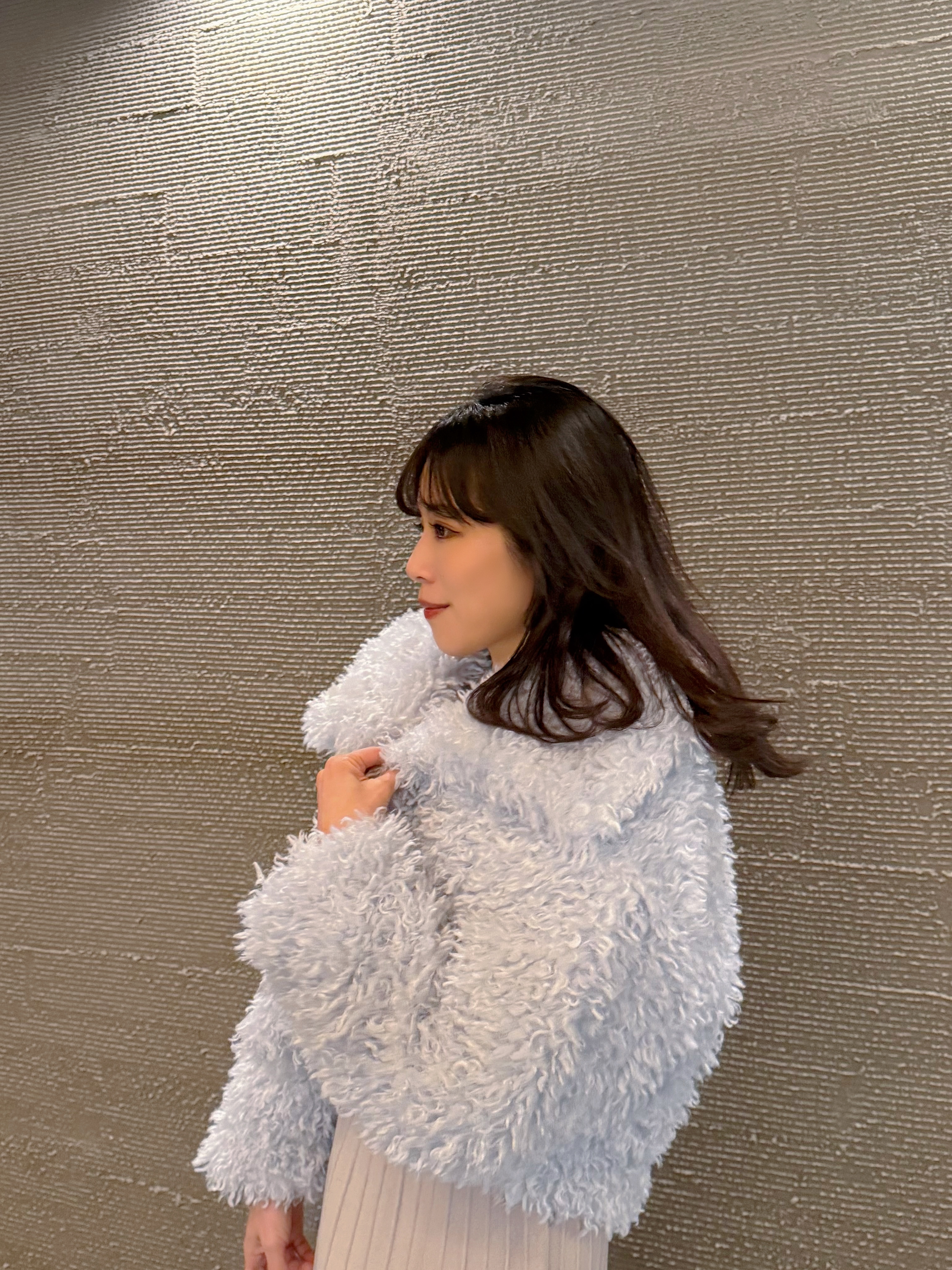 3色•捲捲毛毛翻領外套