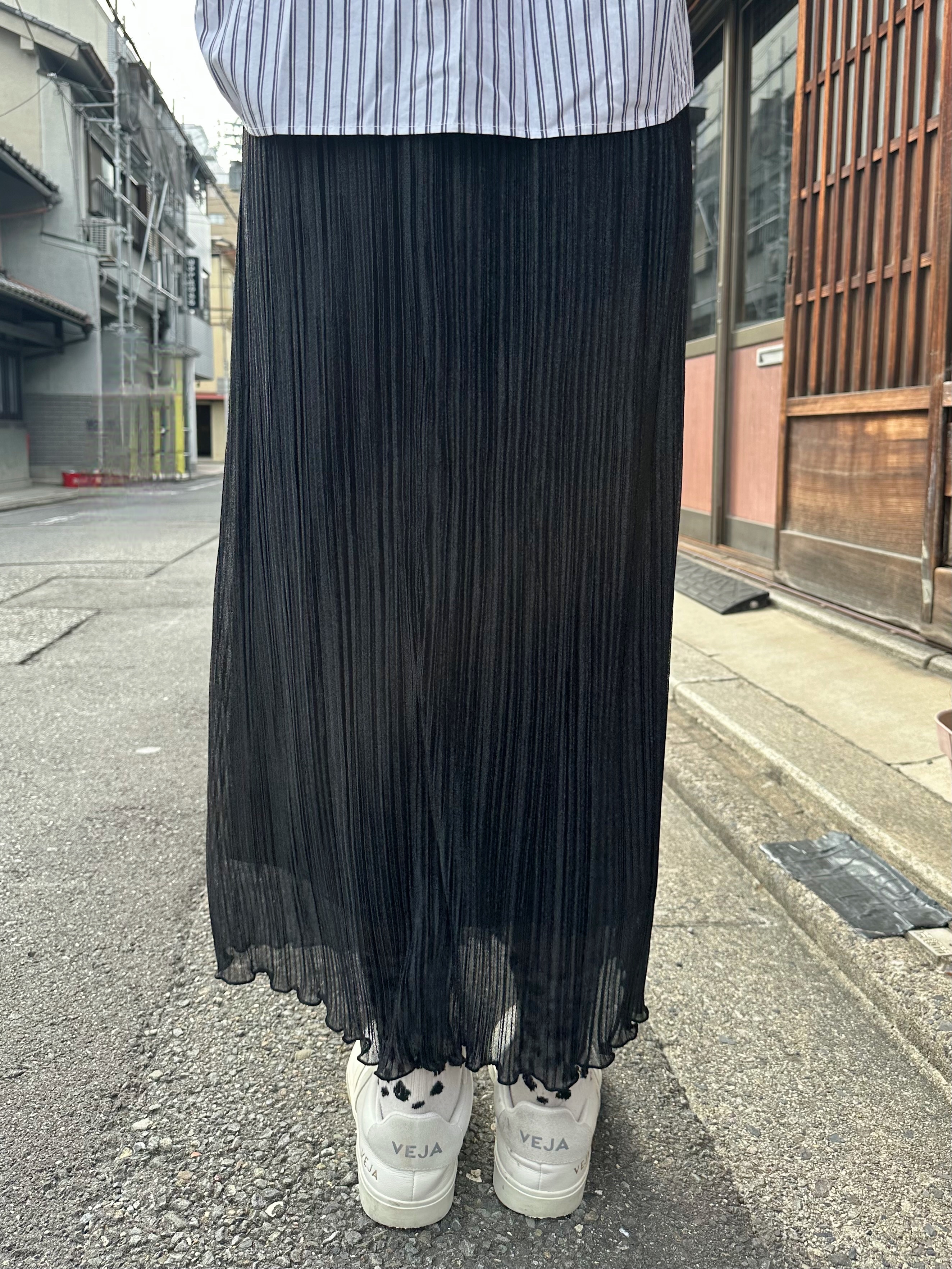 百摺薄雪紡淨色Pencil Skirt