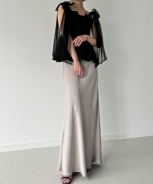 紗蝴蝶結肩帶背心