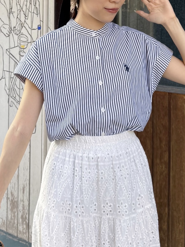 Polo Logo圓領恤衫雪紡上衣