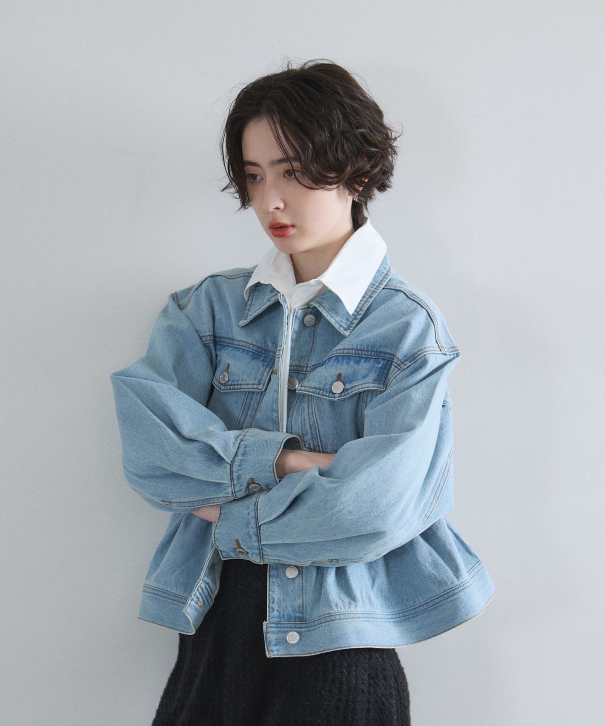 2色•傘尾牛仔外套