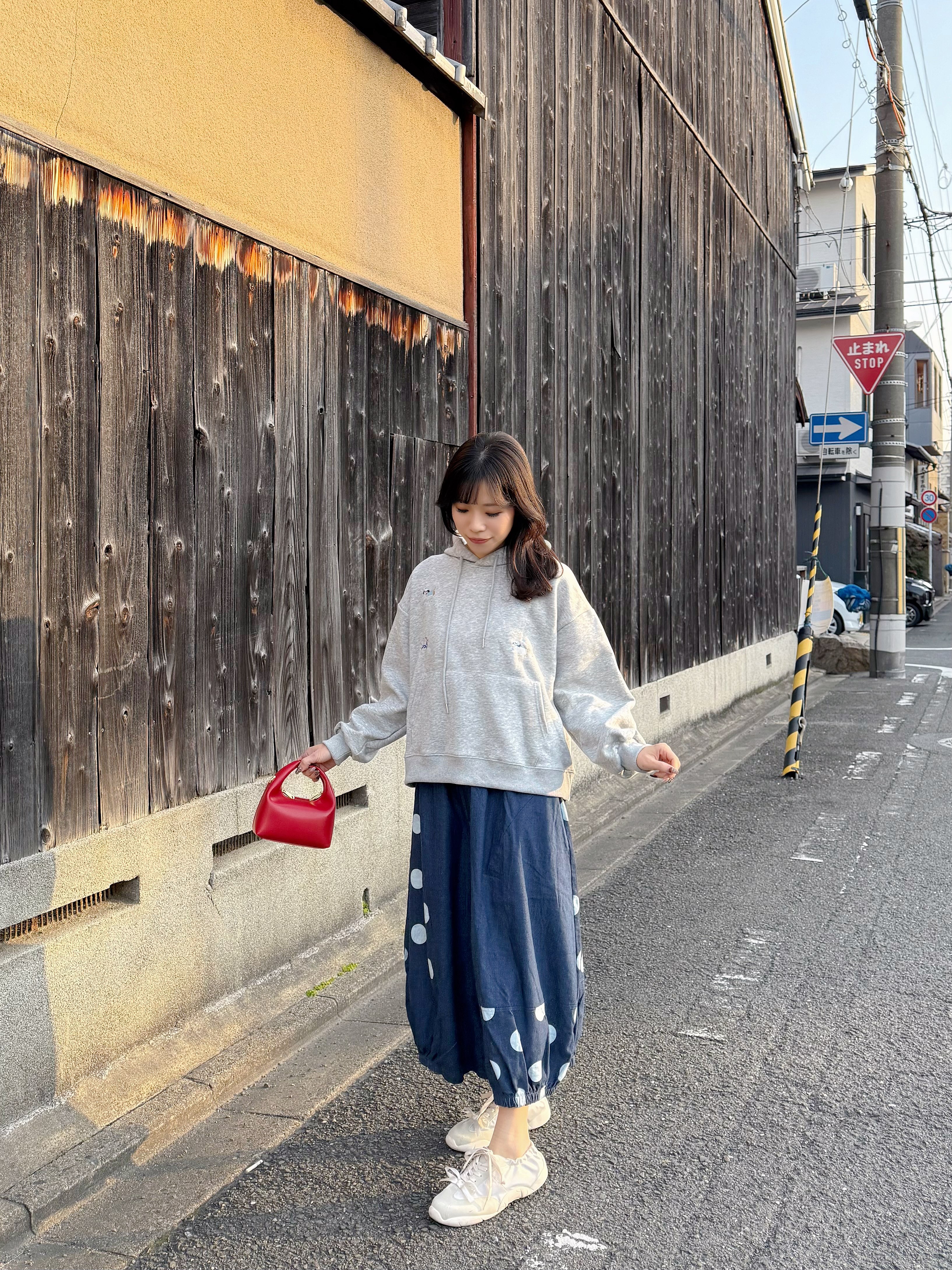 圓點泡泡8分裙褲