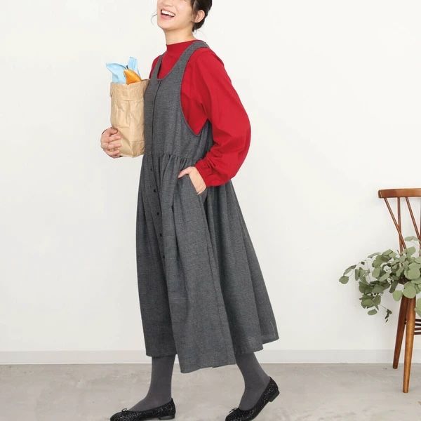 2Way前後格仔背心連身裙