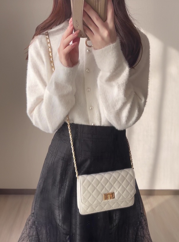 微閃薄款毛毛針織外套