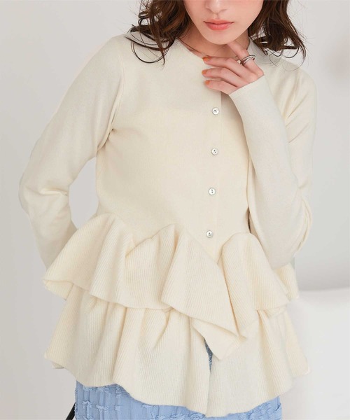 5色•波浪擺針織外套