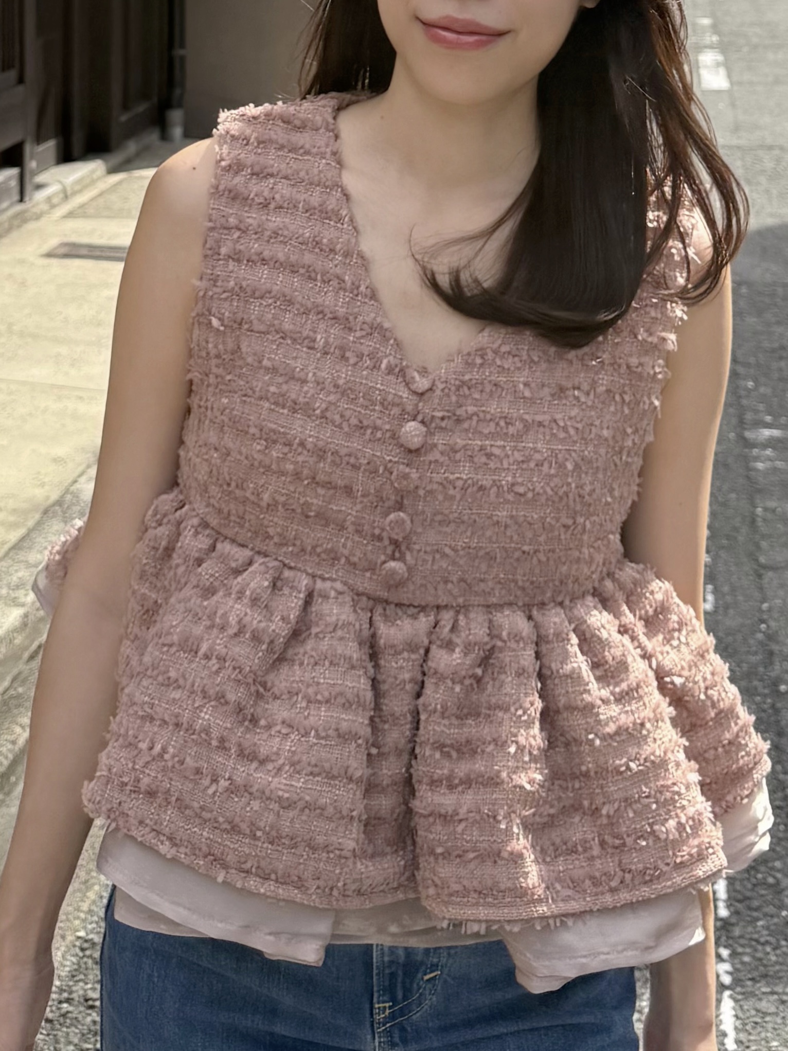 3色•小香風V領背心