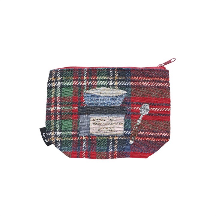 松尾Miyuki貓貓刺繡英倫格拉鍊小袋