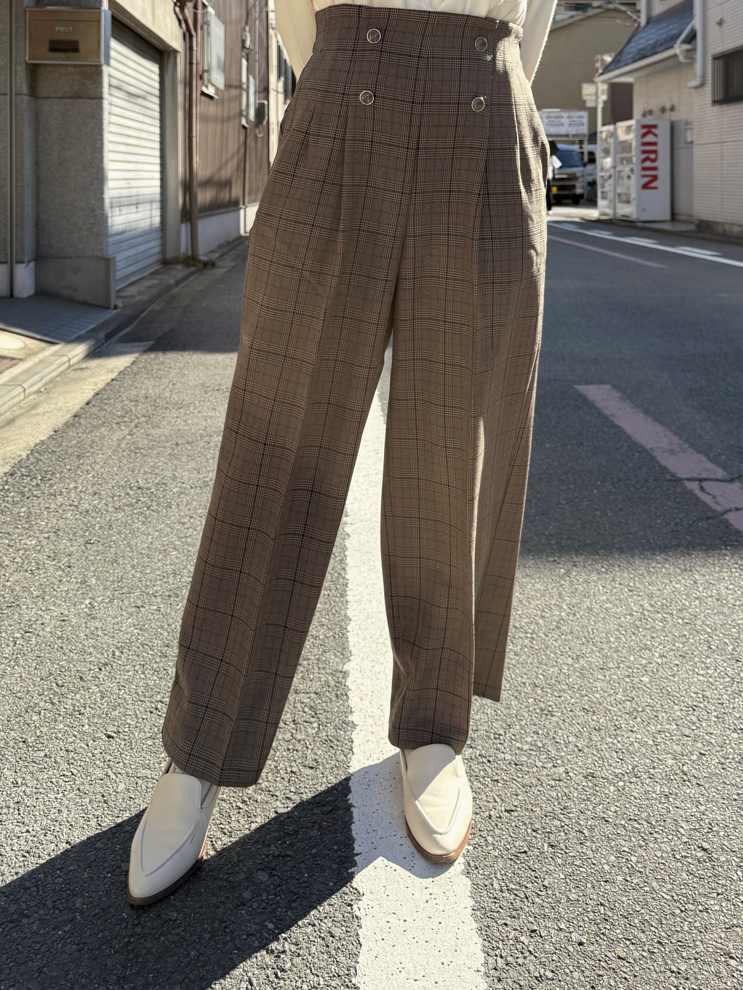 6色•S-3L碼•金鈕扣直筒闊腳褲