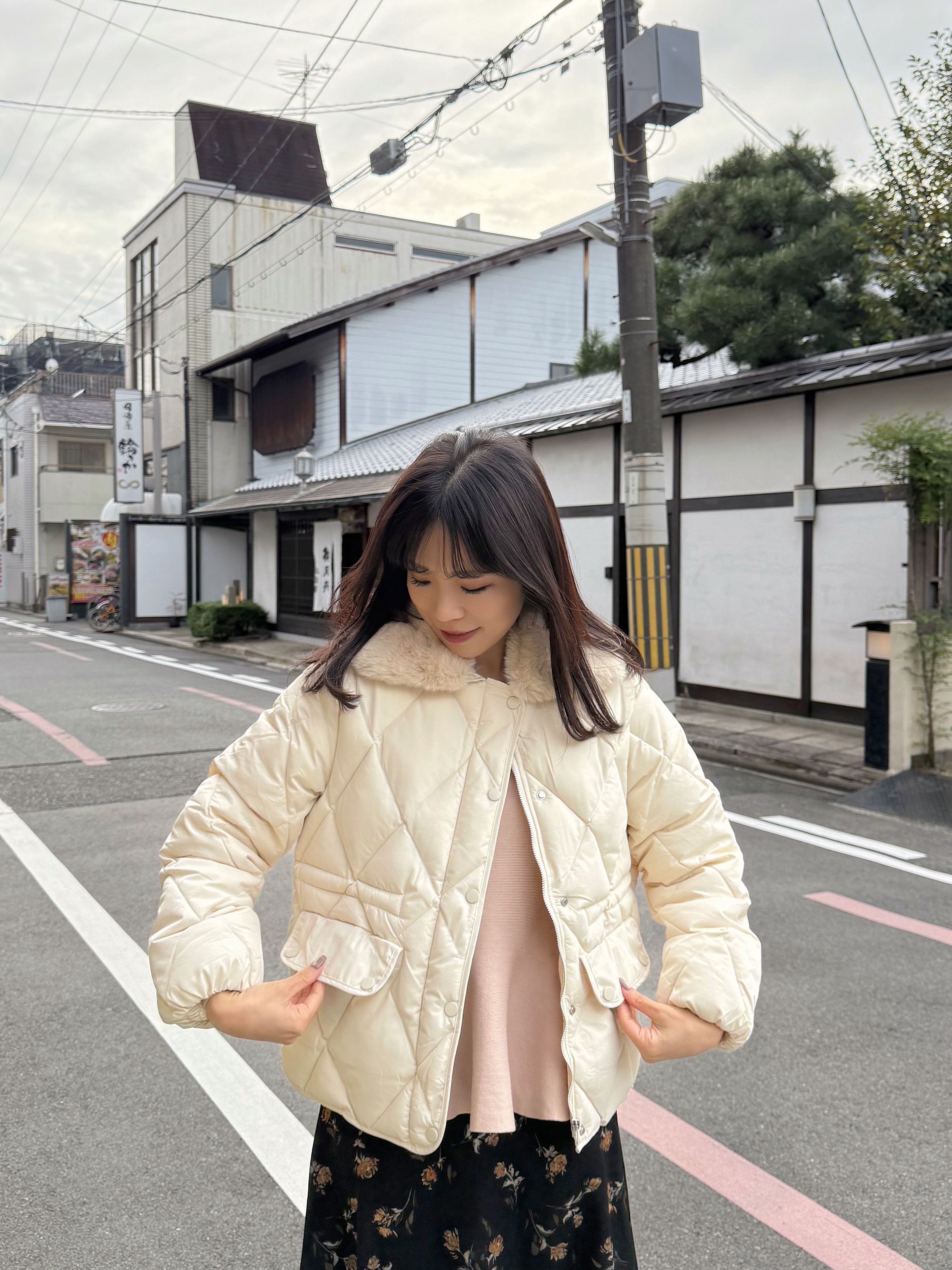 2色•毛毛領夾綿拉鍊外套