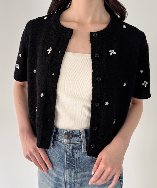 圓領短袖針織外套