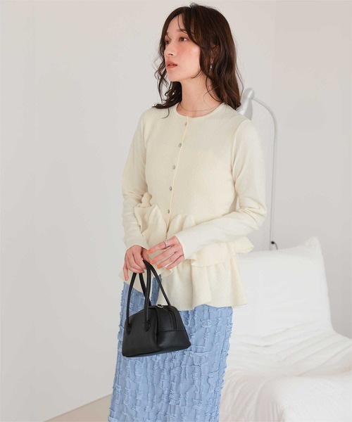 5色•波浪擺針織外套