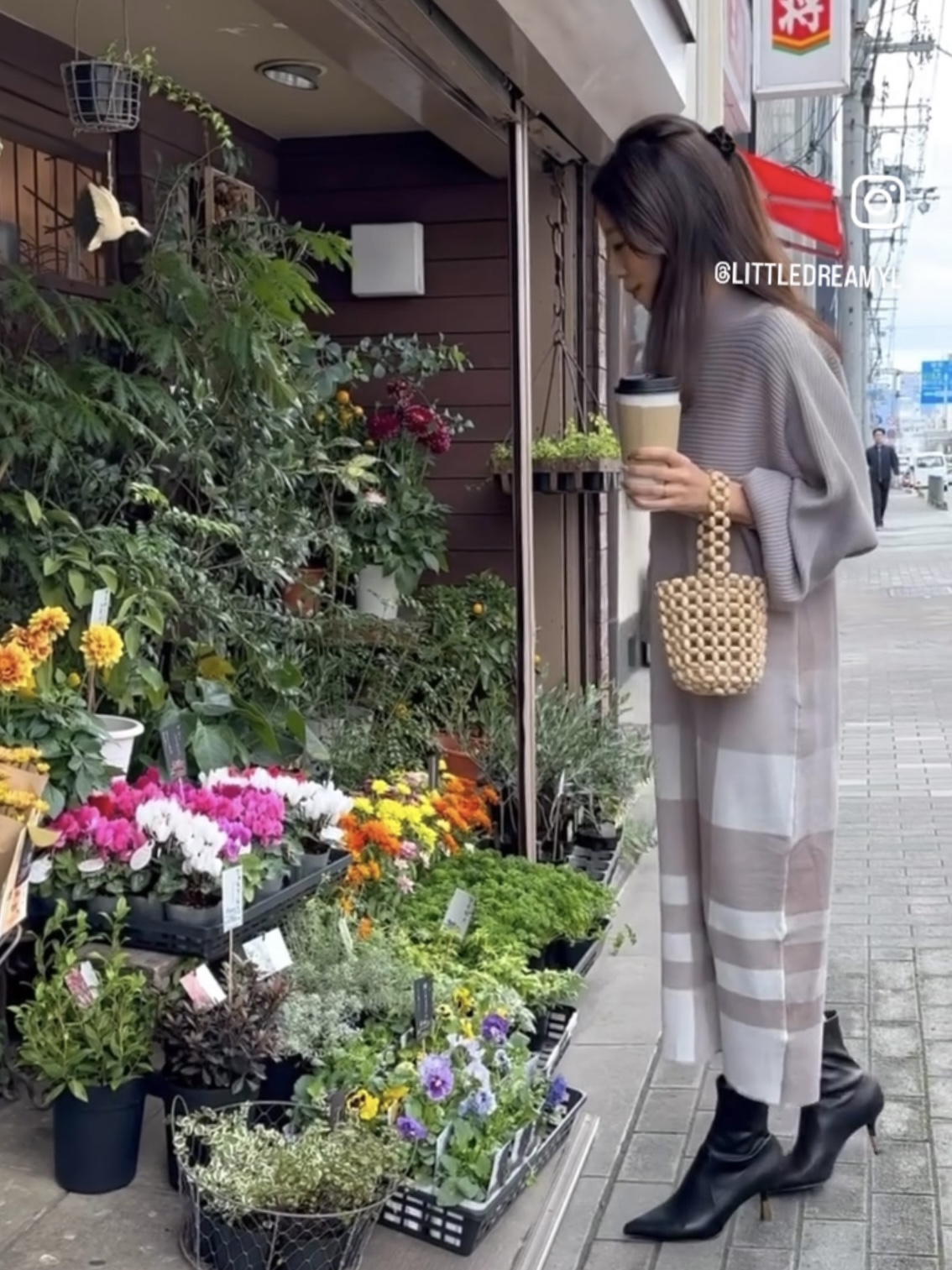 復古大格紋連身裙Set