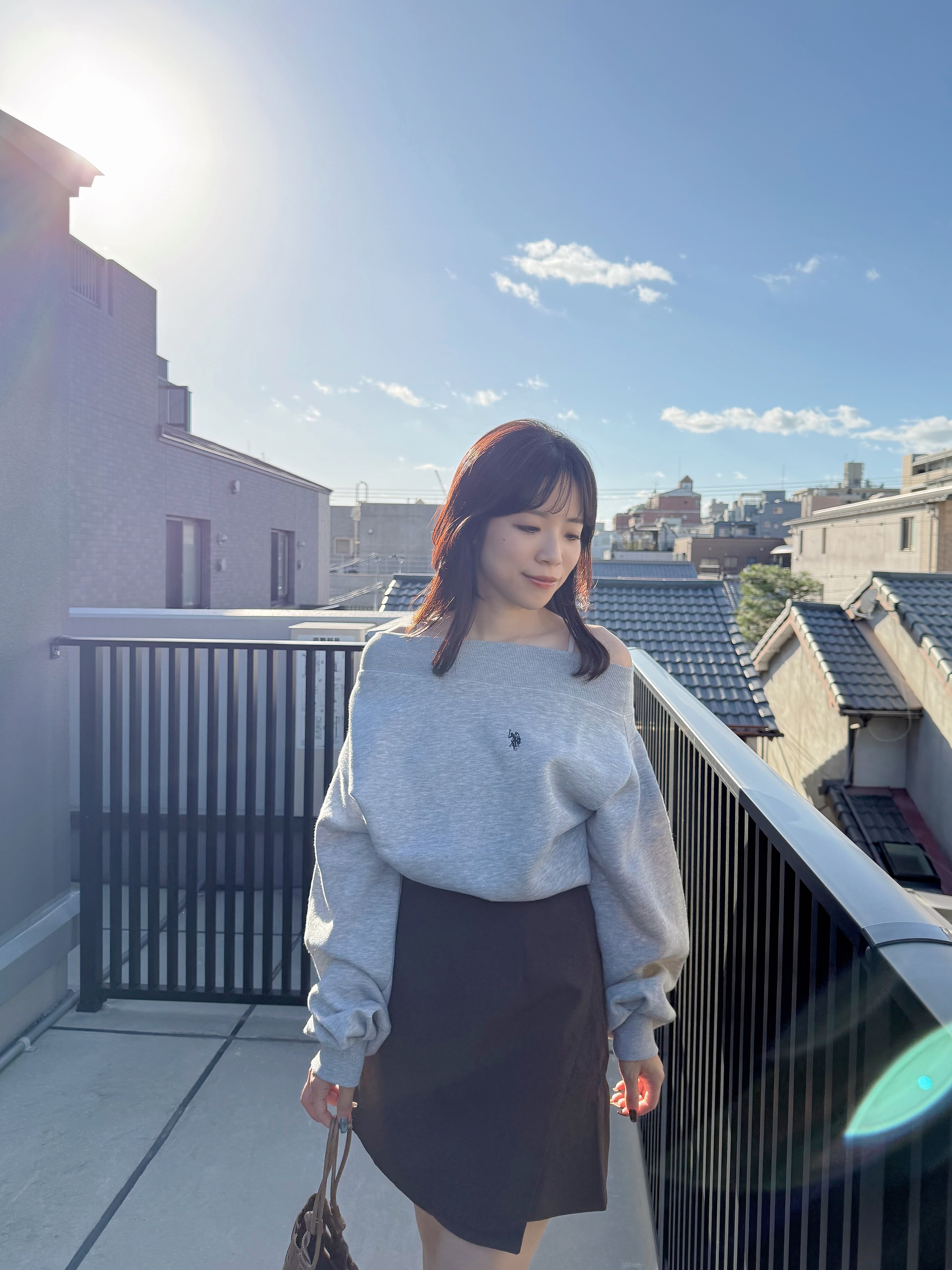 Polo刺繡logo側肩寬領衞衣