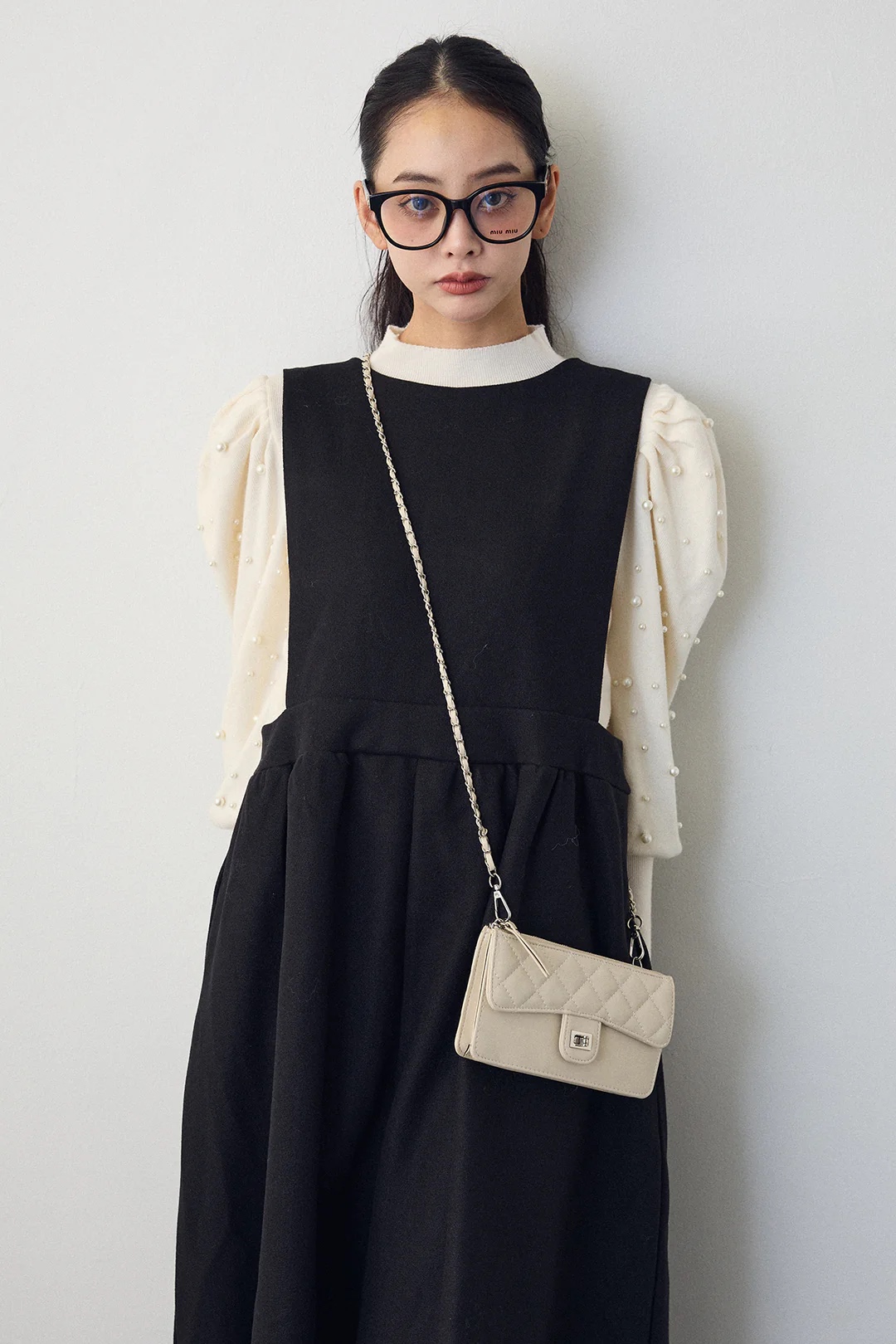 2Way前後蝴蝶結薄絨連身裙