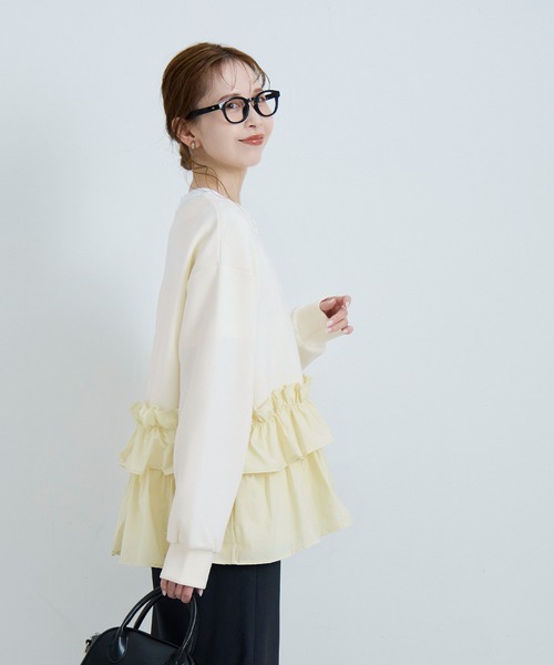 2色•拼接壓摺傘擺拉鍊外套