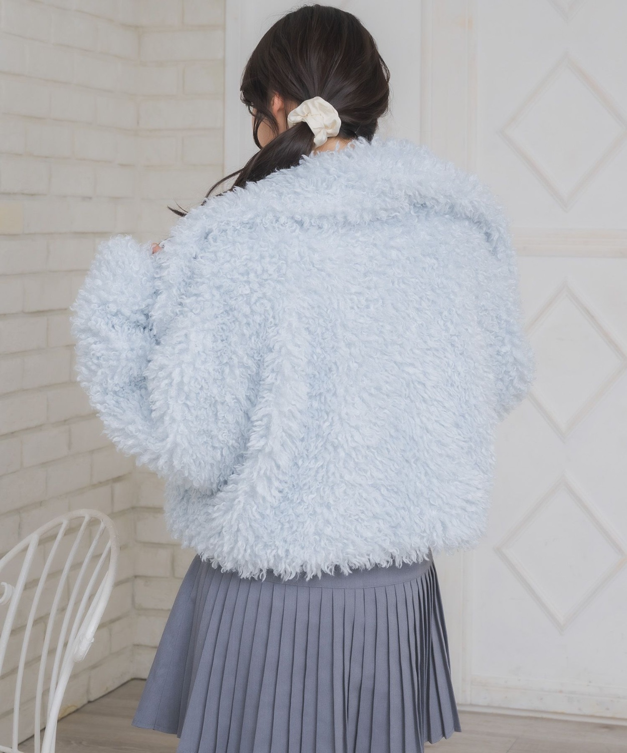 捲捲毛毛翻領外套