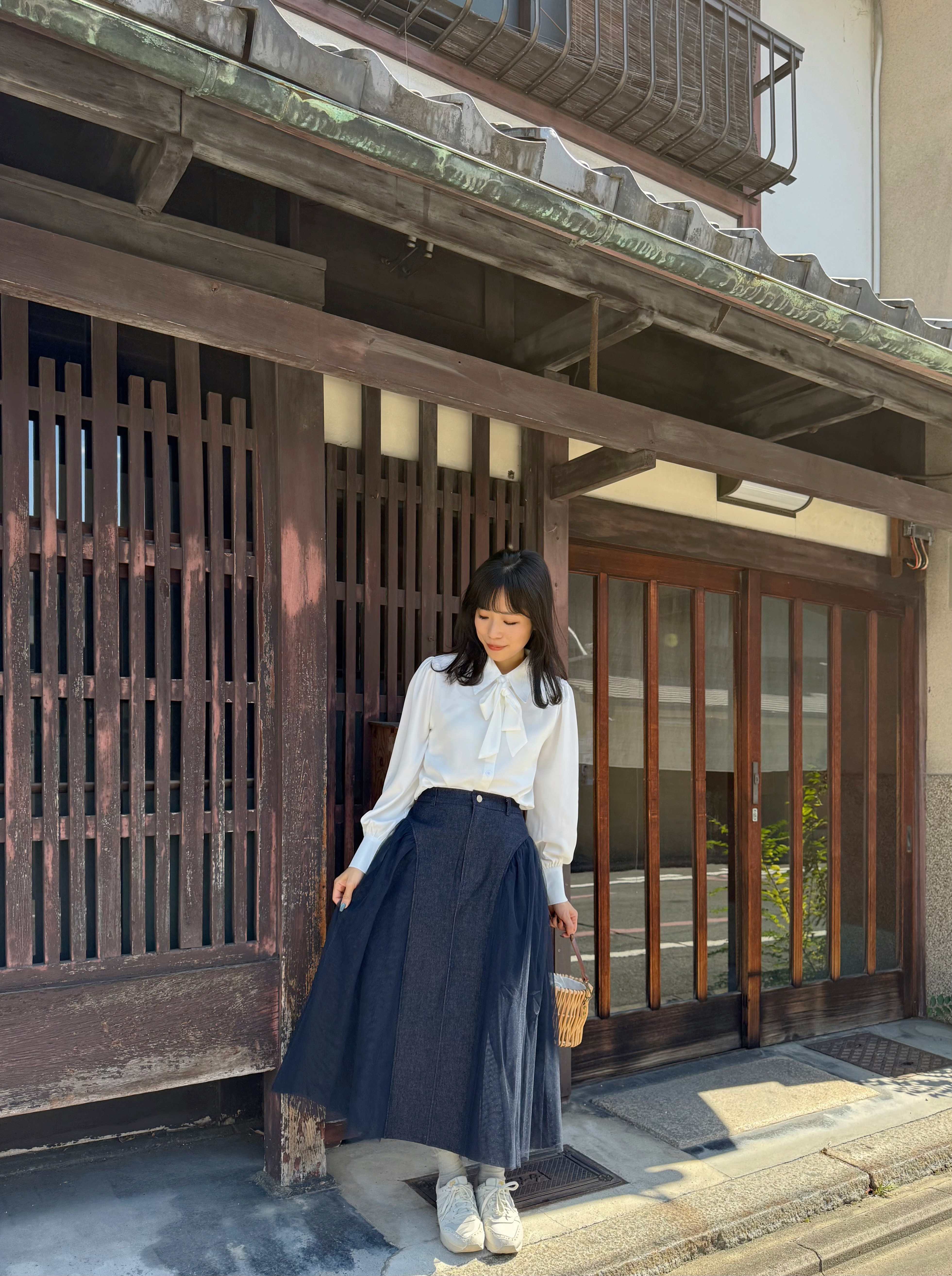 5色•基礎款蝴蝶結雪紡恤衫