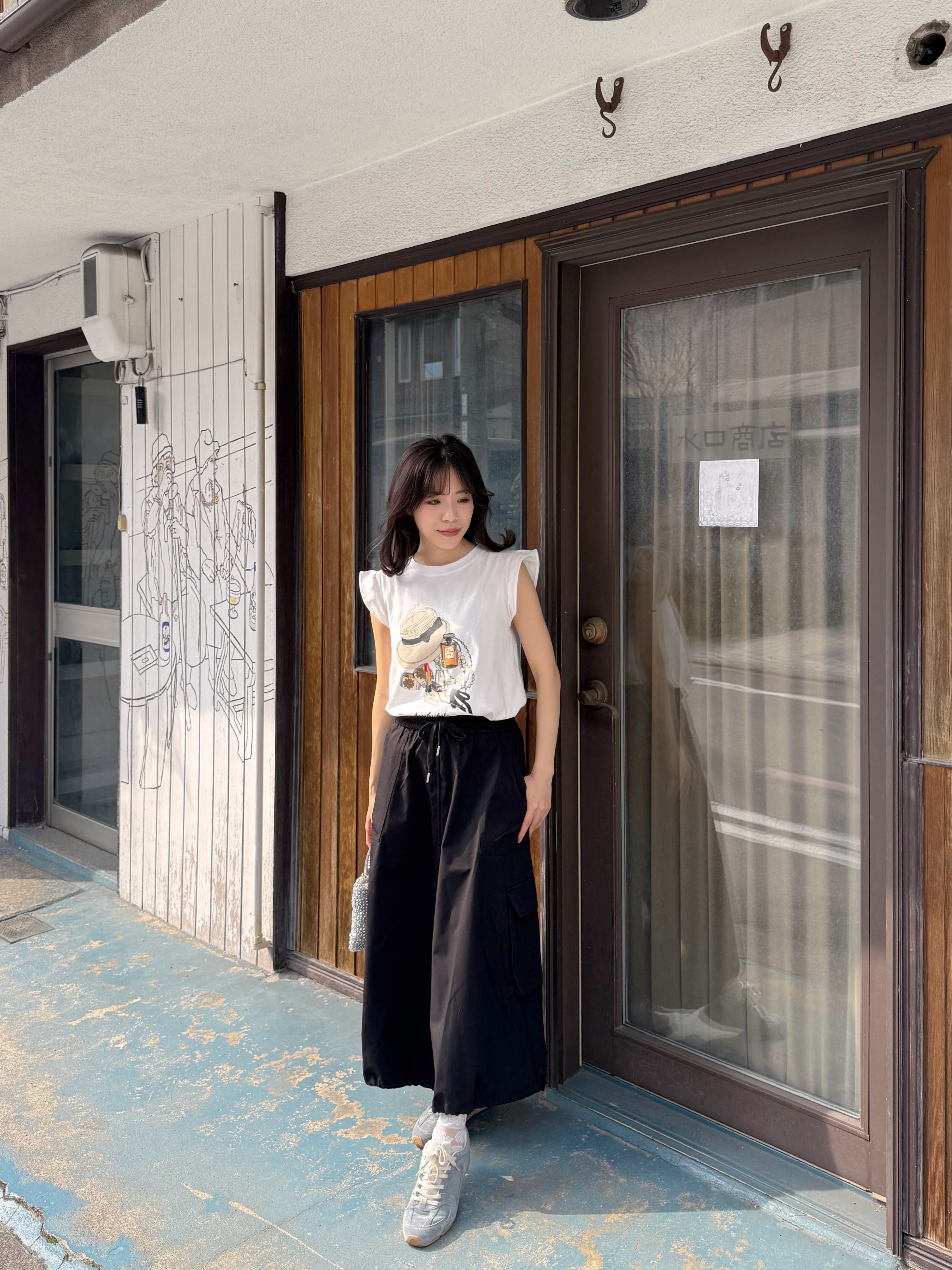 香水草編帽飄飄袖Tee