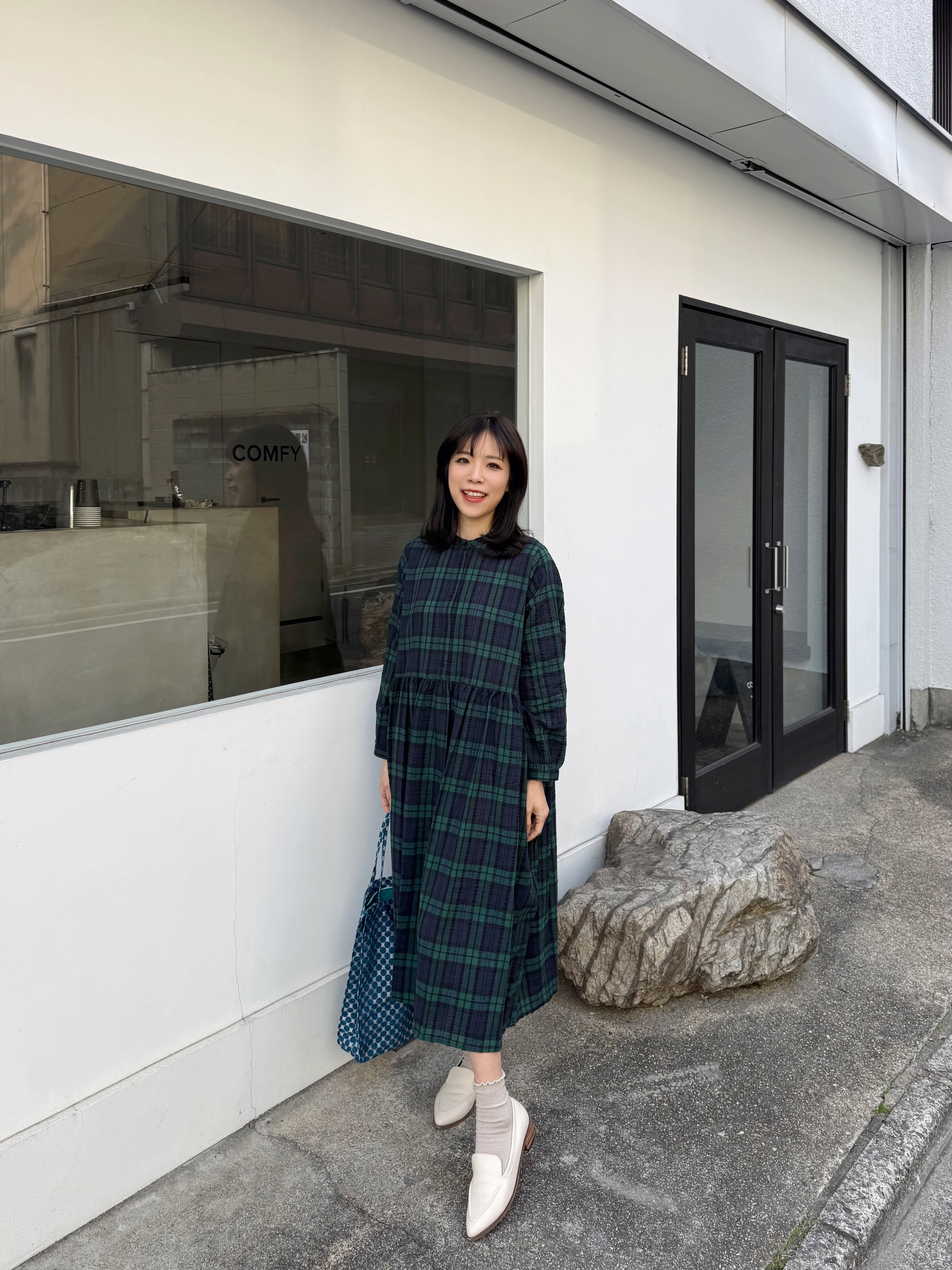 SpecialPrice•格仔皺皺雪紡娃娃連身裙