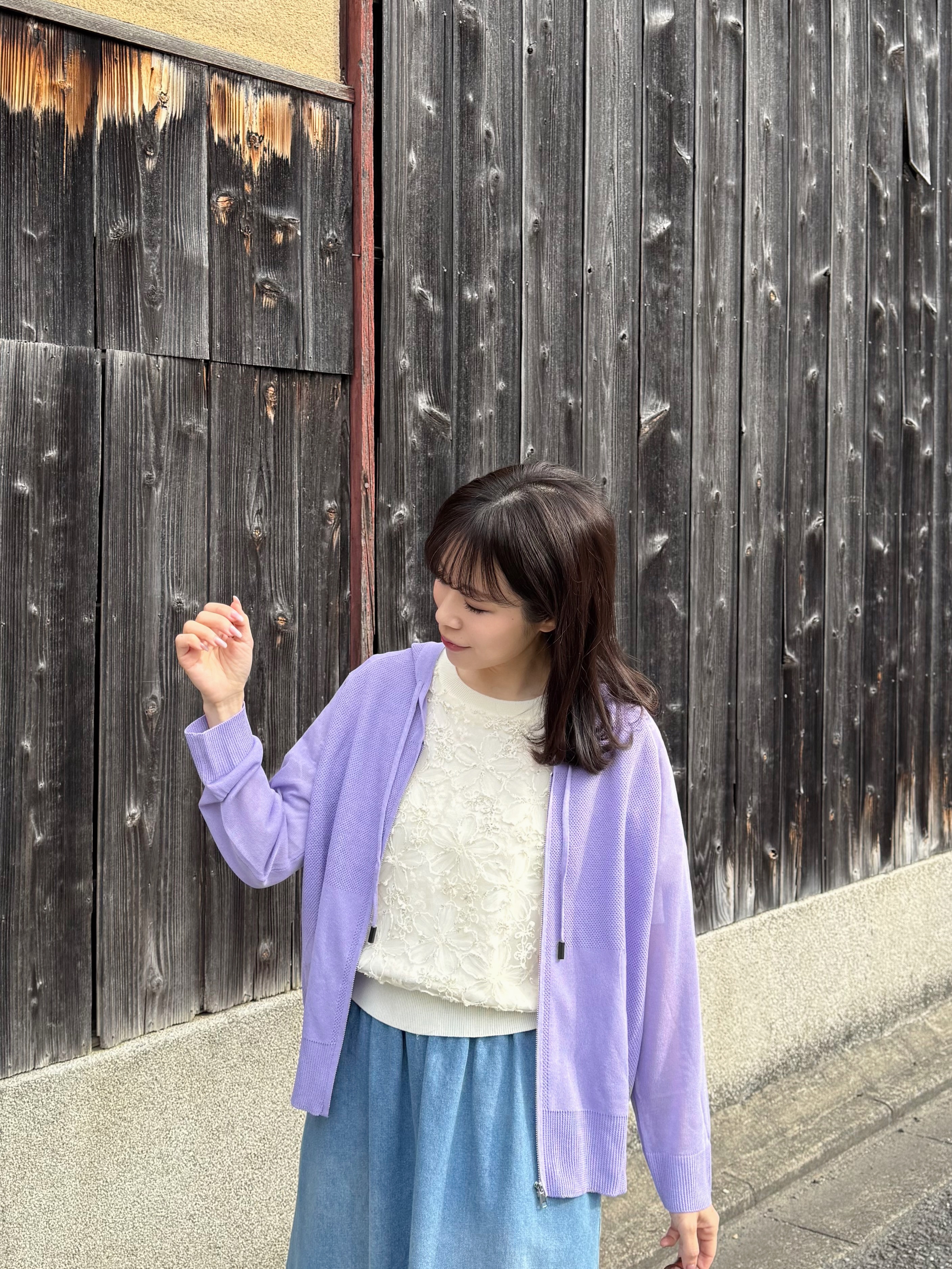 連帽薄款拉鍊針織外套