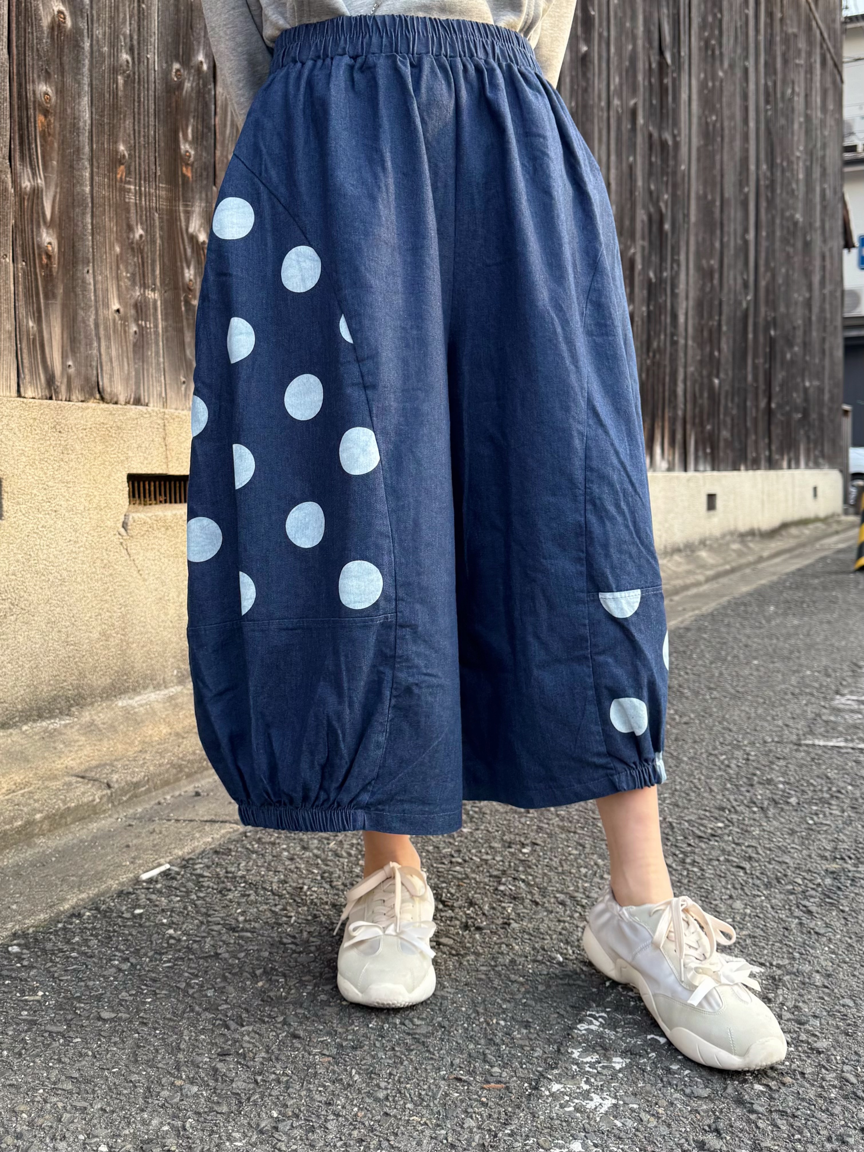 圓點泡泡8分裙褲
