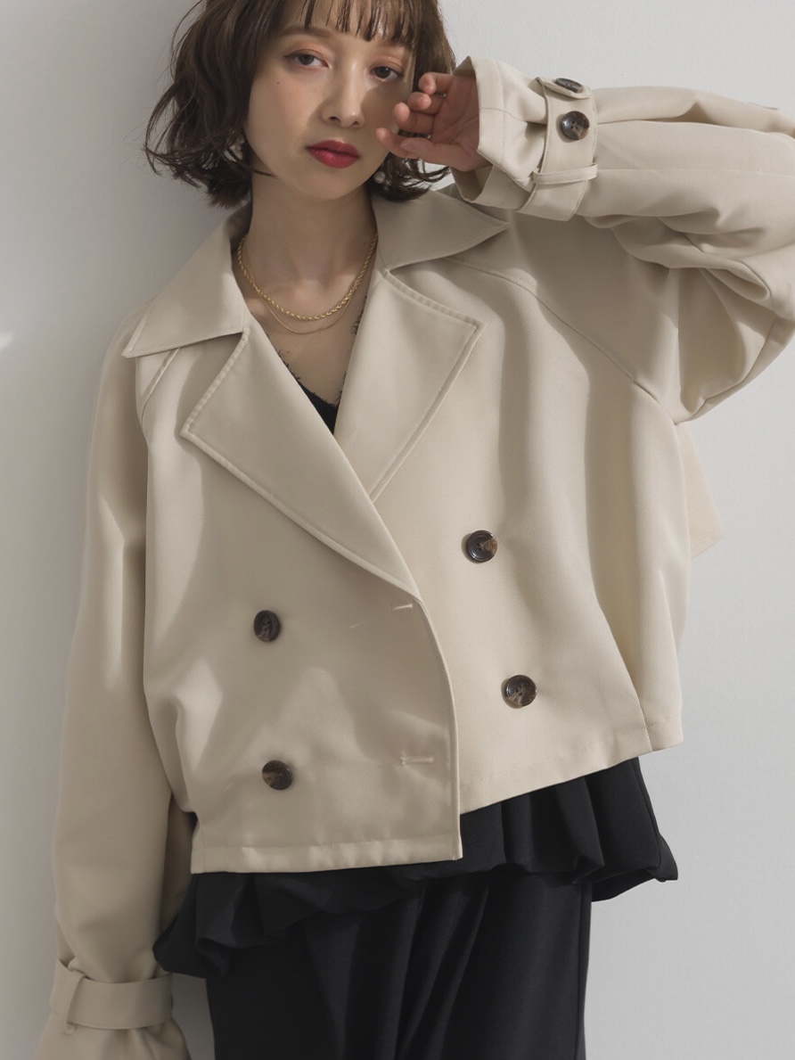 3色•基礎短款後波浪乾濕外套