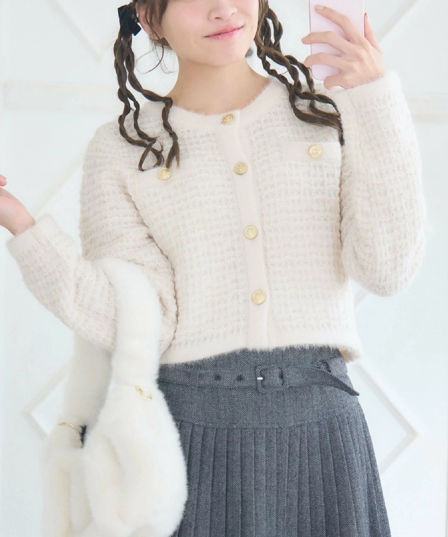 圓領Tweed風冷外套