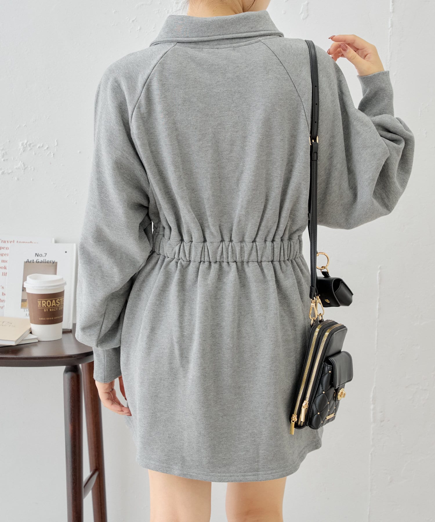 拉鍊領位衛衣連身裙