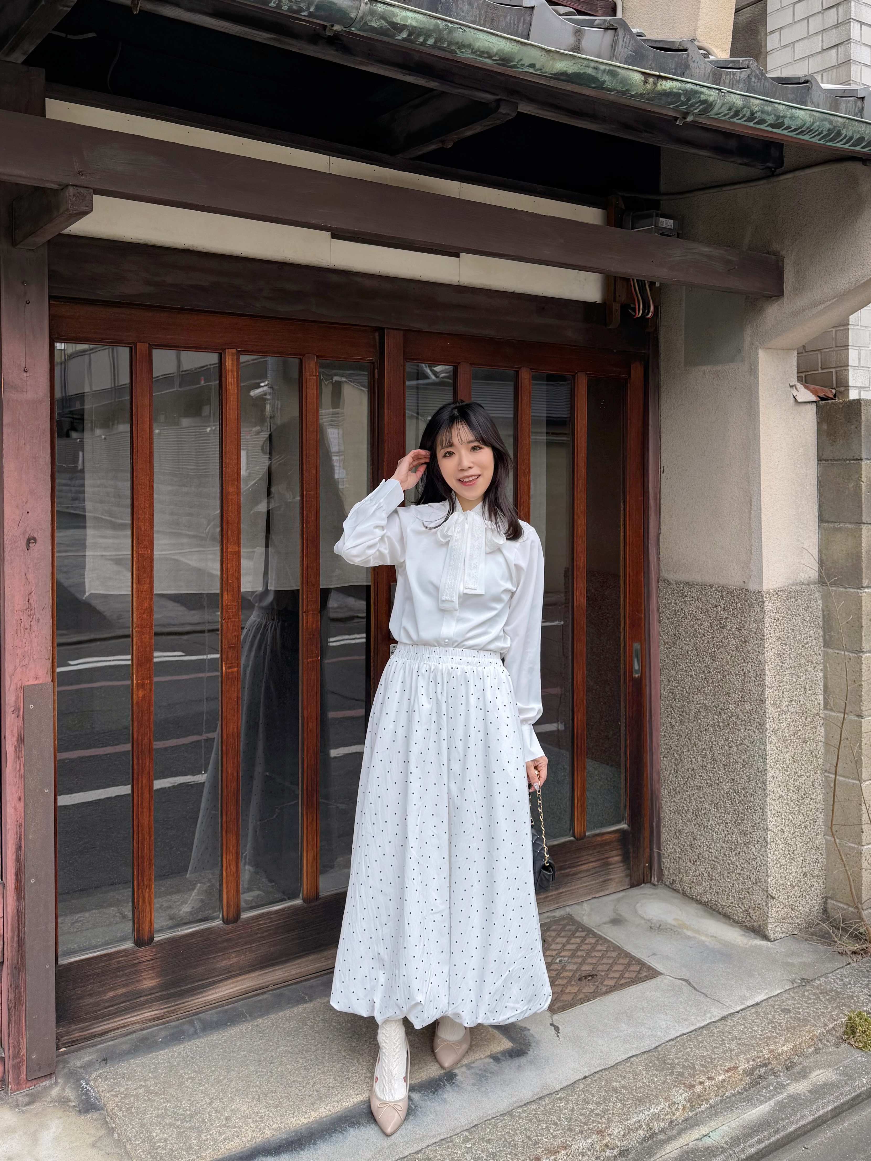 SpecialPrice•3色•蕾絲蝴蝶結領雪紡上衣