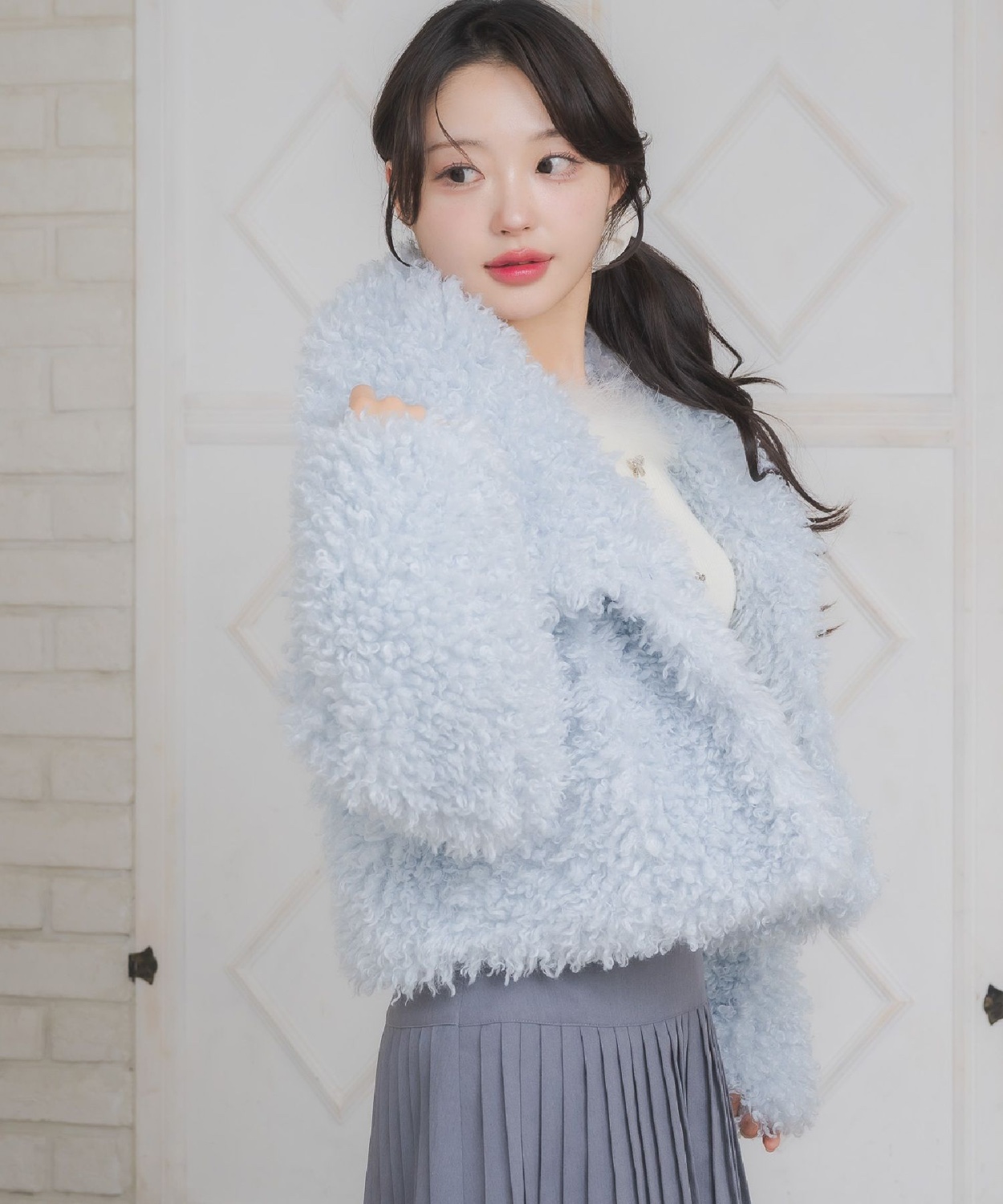 捲捲毛毛翻領外套